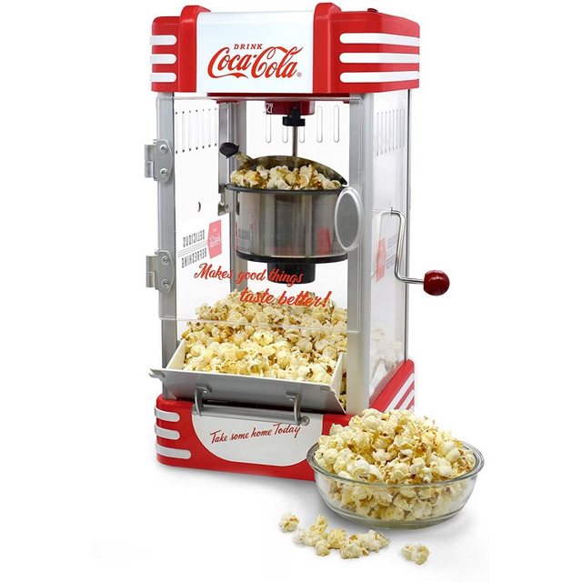 COCA COLA Popcornmaschine SNP-27CC Kettle – Popcornautomat – rot/weiß