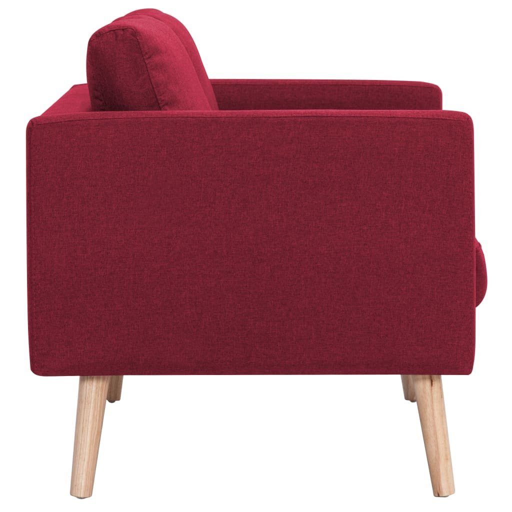 Couch Sofa Weinrot vidaXL 3-Sitzer-Sofa Stoff