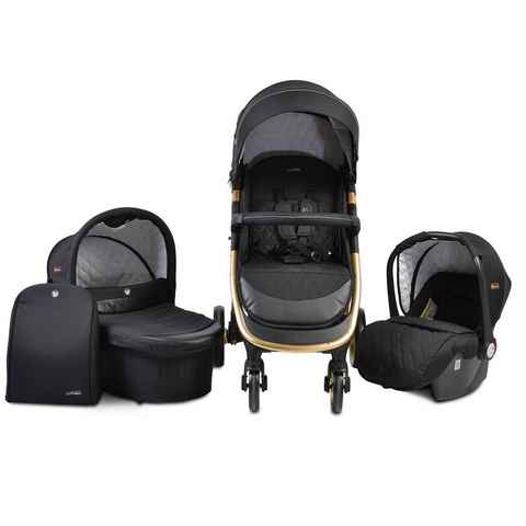 Cangaroo Kombi-Kinderwagen Kombikinderwagen Noble 3 in 1, Babyschale, Babywanne, Sportsitz klappbar