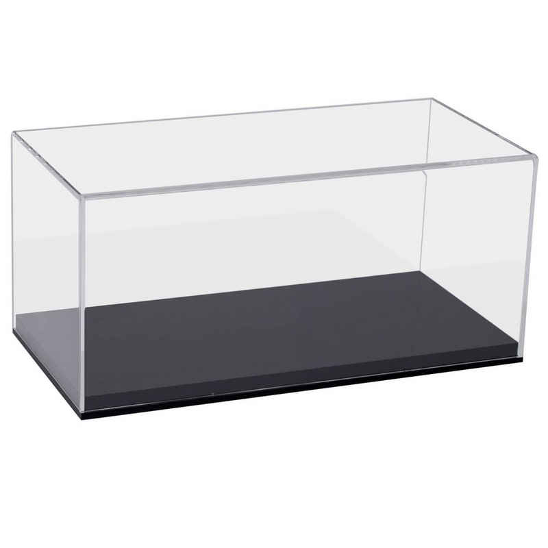 HMF Vitrine elegante Acryl Glasvitrine transparente Sammlerbox für Sammelstücke Schaukasten aus Acryl für Modellautos, 30x15x14 cm