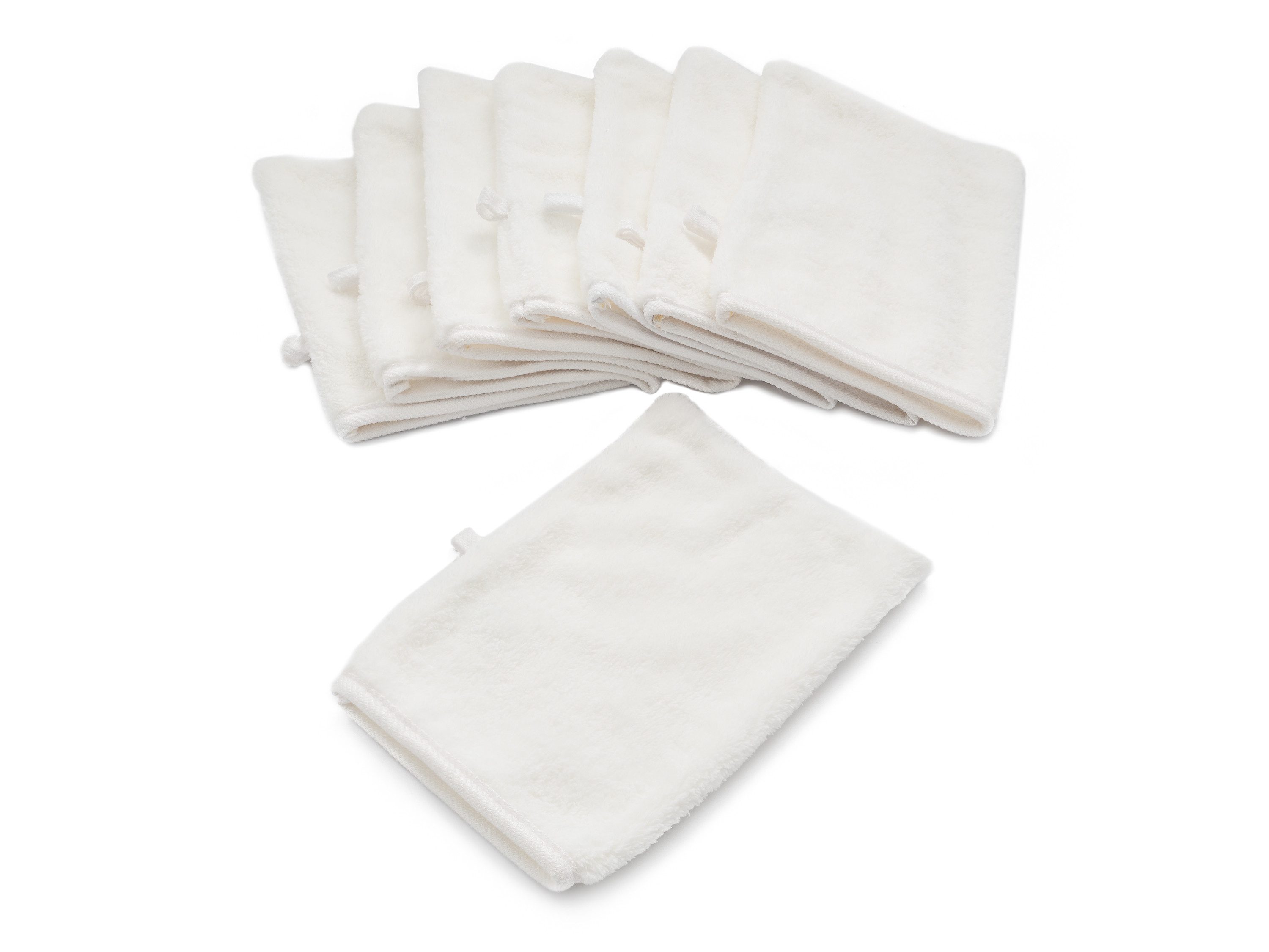 Waschhandschuh YSN - Flauschige Mikrofaser Waschhandschuhe 16x21cm - weiß