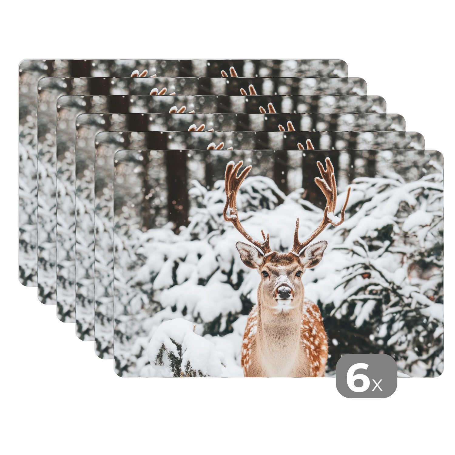 MuchoWow Platzset Hirsche - Schnee - günstig online kaufen