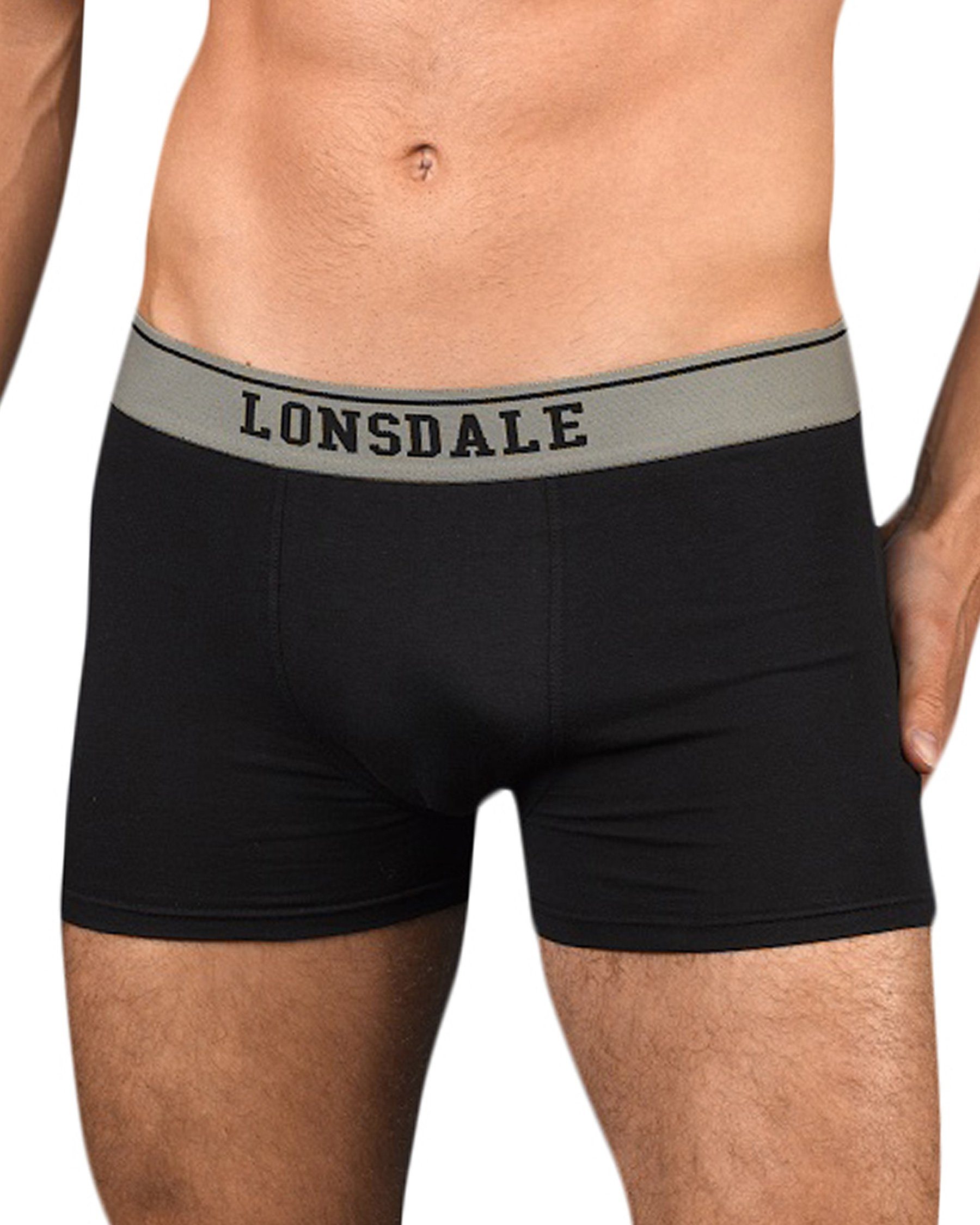 LONSDALE LONDON Boxershorts Lonsdale Boxershorts Oxfordshire im Doppelpack Schwarz/Grau