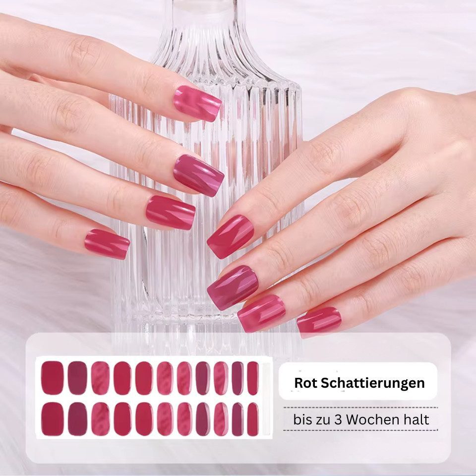 Rötting Design Kunstfingernägel zum Aufkleben 22 Stk Gel Nails Kunstnägel Nagelsticker Saloon-Qualität, Set 22-tlg., Gelnägel Set inkl. Manikürstäbchen & Nagelpfeile, Gel Nails zum Aufkleben - ohne UV - Nail Art - passgenau