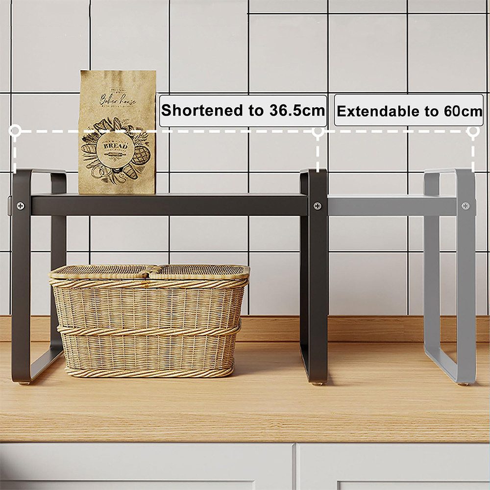 TUWENA Küchenregal Erweiterbarer Küchenregal Organizer, Küchengewürzregal Schrankregal, Schrankregal Ausziehbares 36-64cm, Ideal Tischregal oder Gewürzregal – Bild 5 von 5