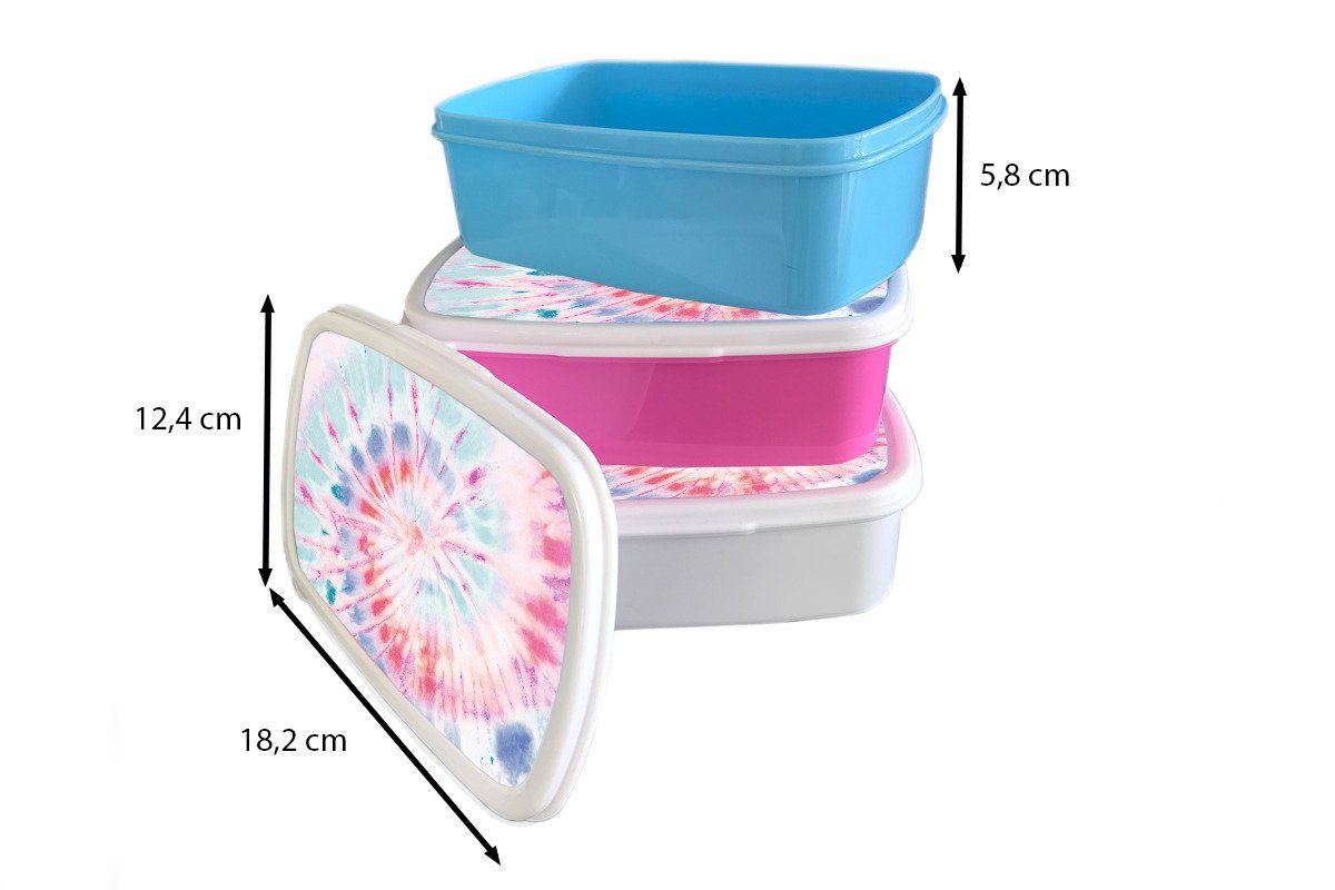 Krawattenfärbung Erwachsene, Mädchen, für (2-tlg), rosa Kunststoff, Kunststoff Blau, Lunchbox Brotdose Brotbox Kinder, - - Snackbox, Muster MuchoWow