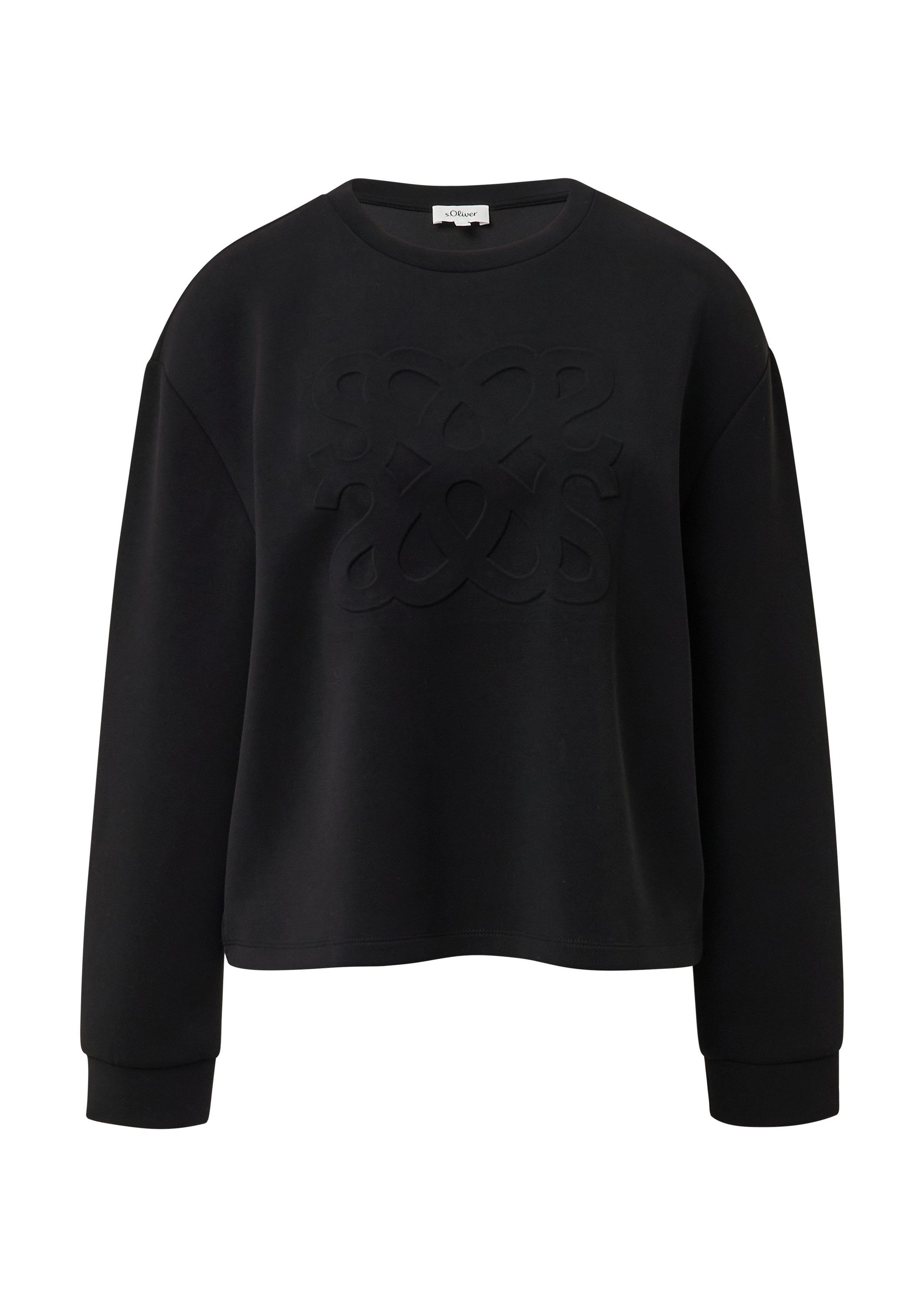 s.Oliver Sweatshirt Sweatshirt Scuba-Sweatshirt im Relaxed Fit mit Prägung günstig online kaufen