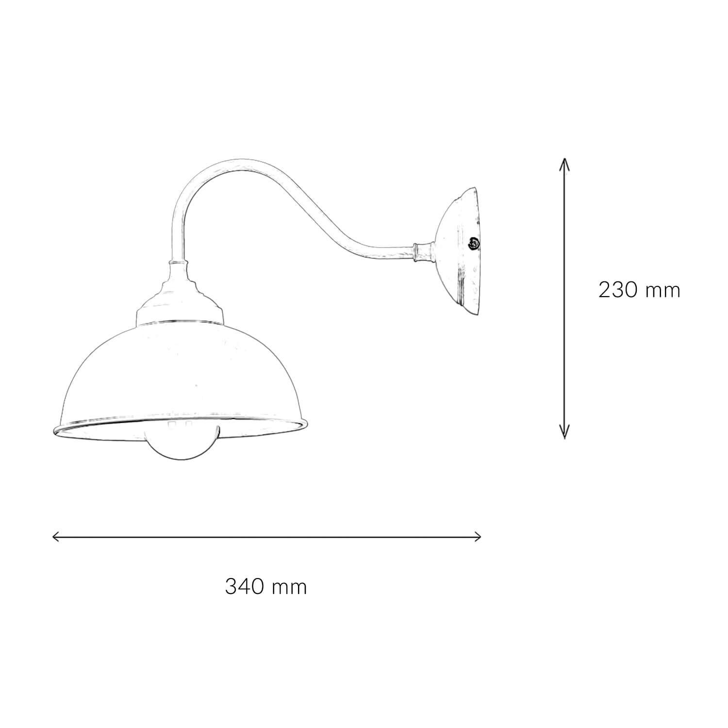 Messing Leuchtmittel, Wandleuchte E27 Elfenbeinfarben Licht-Erlebnisse Wohnzimmer Wandlampe OSLO, Flur Chic Shabby ohne aus