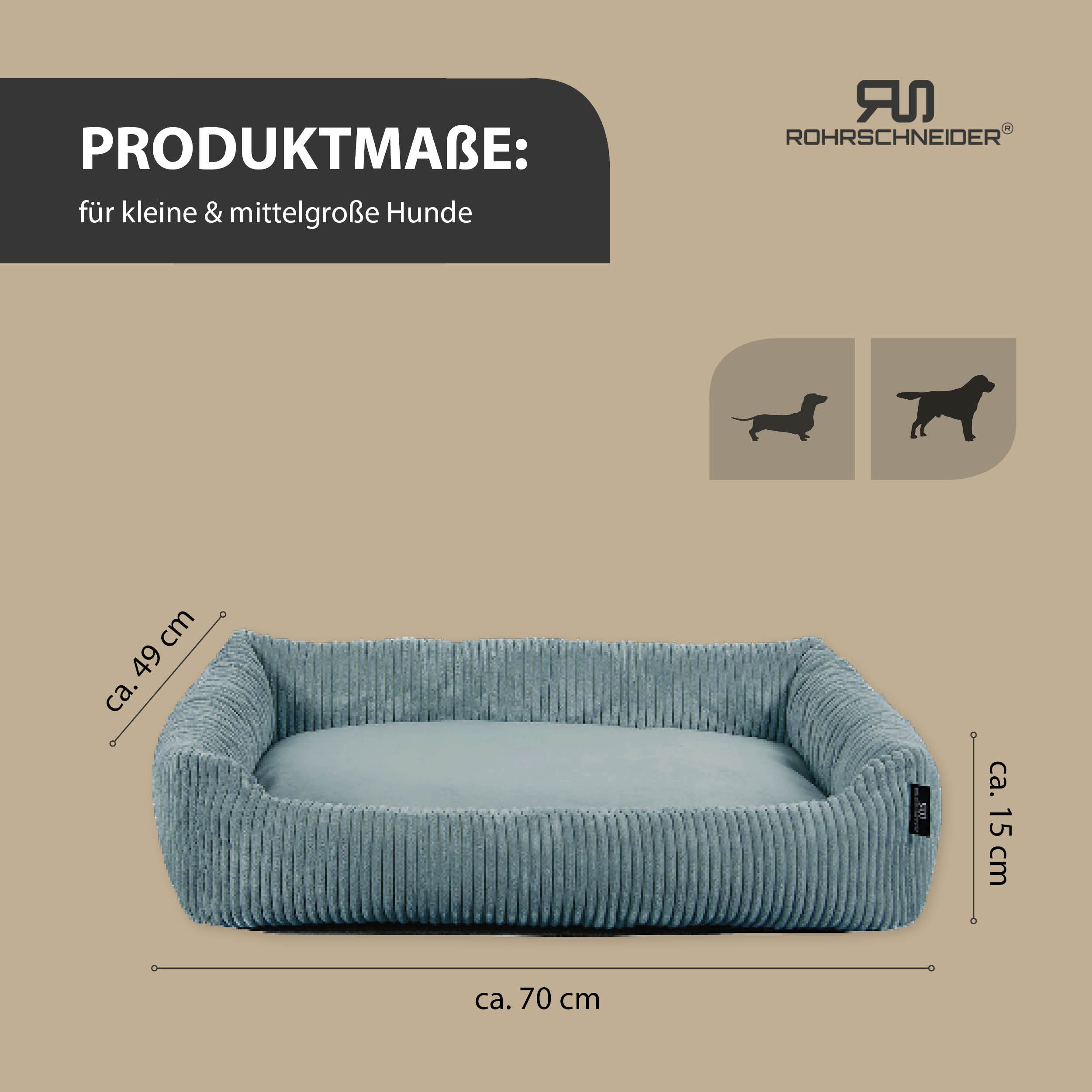 Rohrschneider Tierbett Hundebett Hundekorb Cordstoff, inkl. Gassibeutel