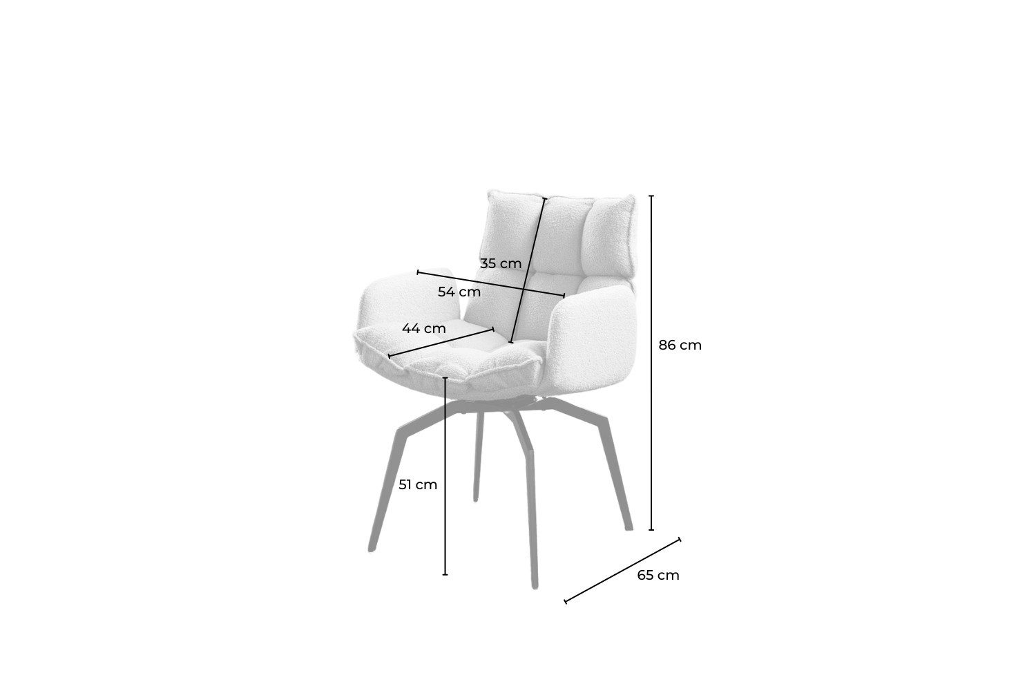 KAWOLA Polsterstuhl BARO (1 St), Esszimmerstuhl Drehstuhl Stoff, mit oder ohne Armlehnen