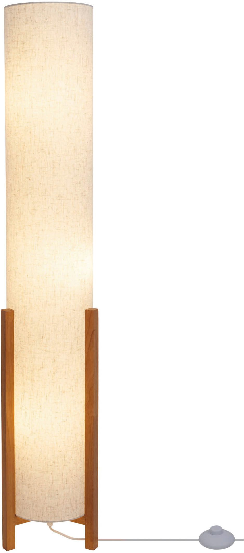 näve Stehlampe Matida, Ein-/Ausschalter, ohne Leuchtmittel, 1xE27 exkl., Holzgestell, Textilschirm natur, H: ca. 32cm, D: ca. 22cm