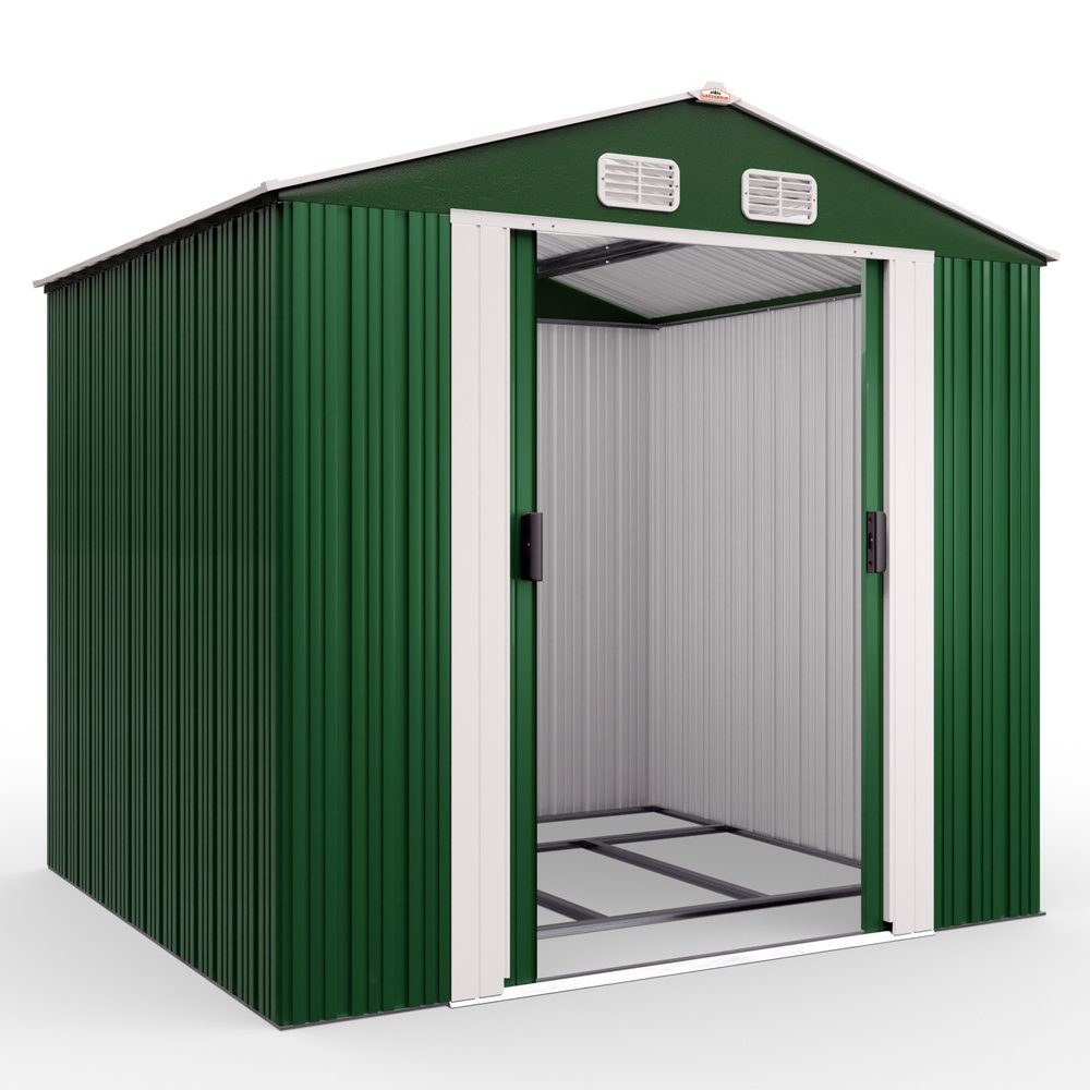 Gardebruk Gerätehaus, XXL Metall 8,4m³ mit Fundament 257x205x177,5cm