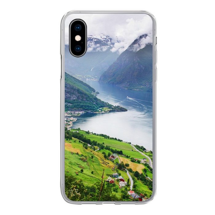 MuchoWow Handyhülle Aurlands Fjord Norwegen Foto Handyhülle Apple iPhone X/10 Smartphone-Bumper Print Handy