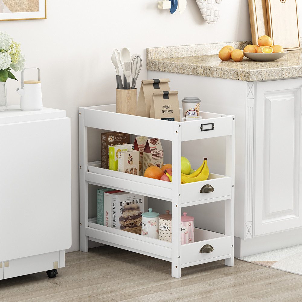 Vicco Bücherregal Legum, Weiß, 33 x 66 cm mit 3 Ablagen, 1-tlg.