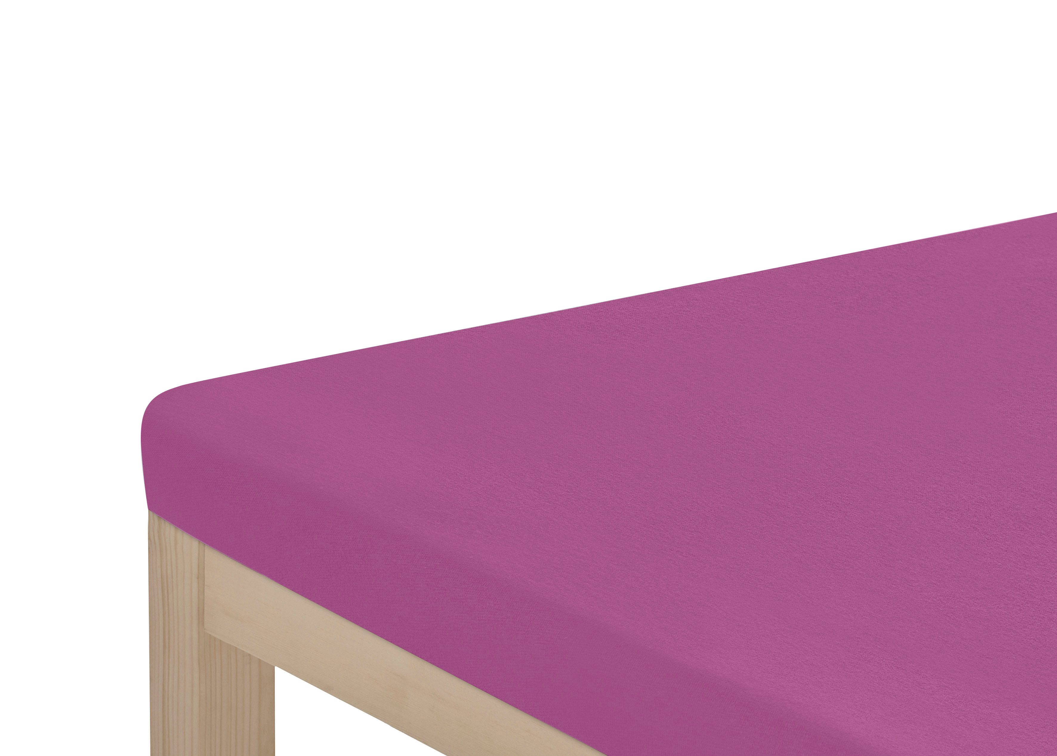 OTTO home Spannbettlaken Topper Basic, in Gr. 90x200, 140x200 oder 180x200 cm, Microfaser-Jersey, Gummizug: rundum, (1 Stück), Baumwolle, Matratzen bis 8 cm Höhe, Bettlaken, Spannbetttuch, Laken