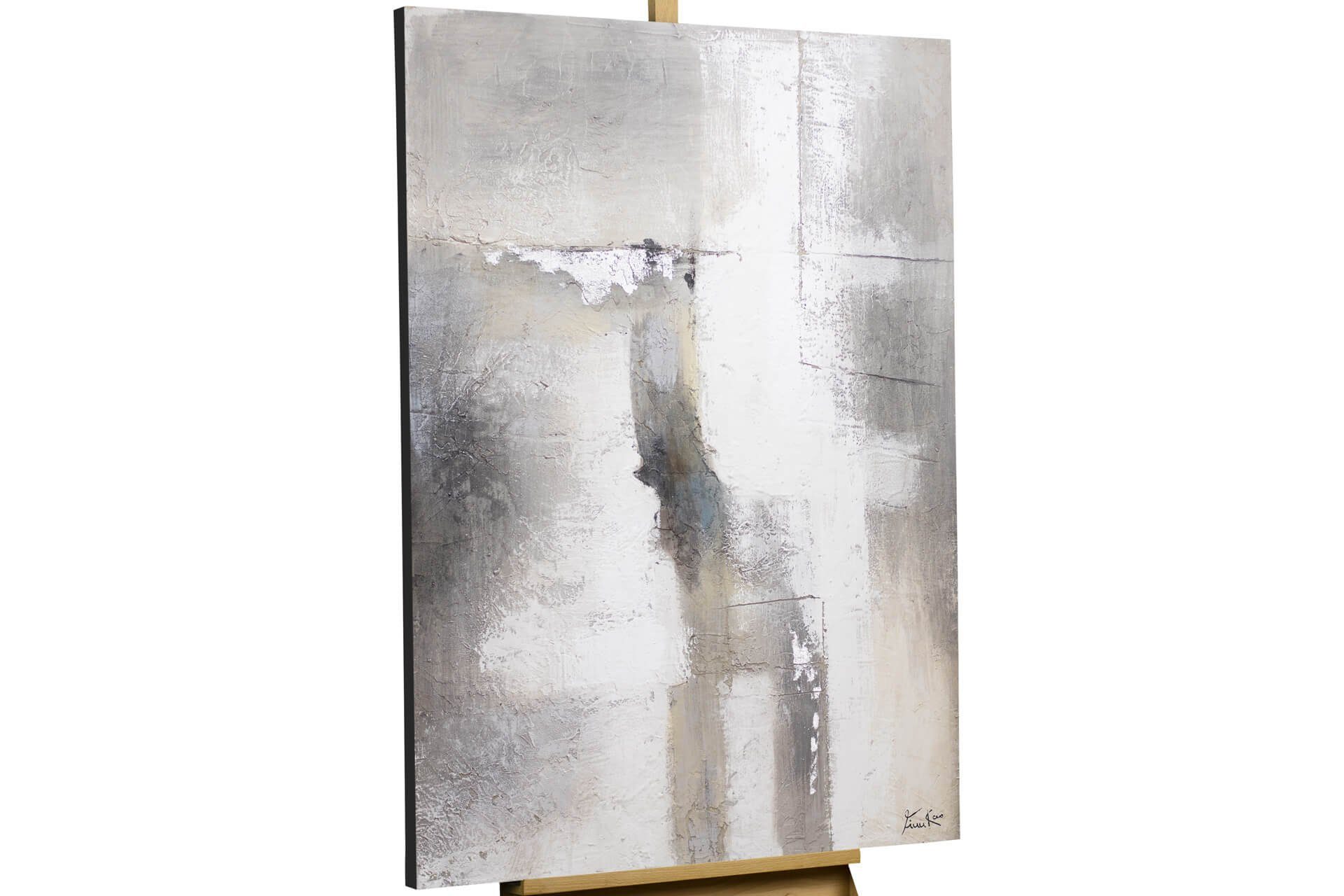 KUNSTLOFT Gemälde Nebelwand 80x120 cm, Leinwandbild 100% HANDGEMALT Wandbild Wohnzimmer