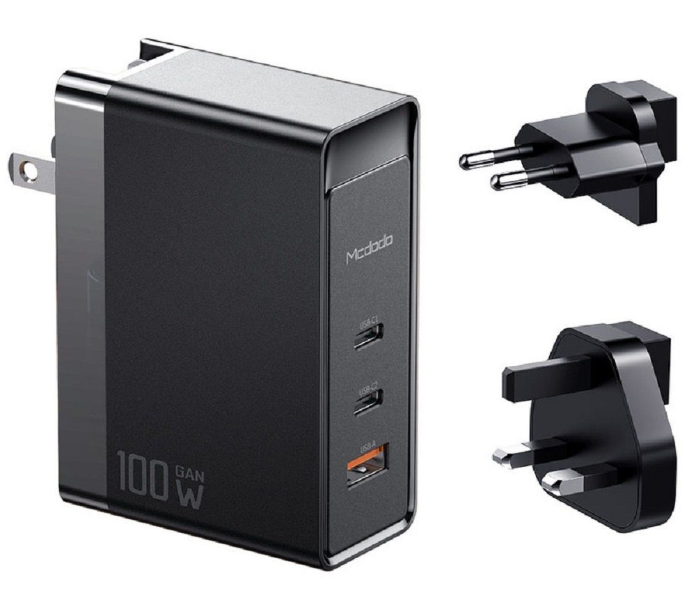 mcdodo 100W GaN 3 Port Fast Charger 2xTyp-C USB Anschlüsse Schnellladegerät Smartphone-Ladegerät