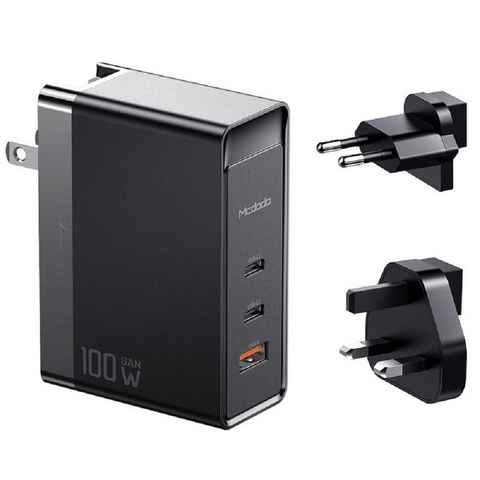 mcdodo 100W GaN 3 Port Fast Charger 2xTyp-C USB Anschlüsse Schnellladegerät Smartphone-Ladegerät