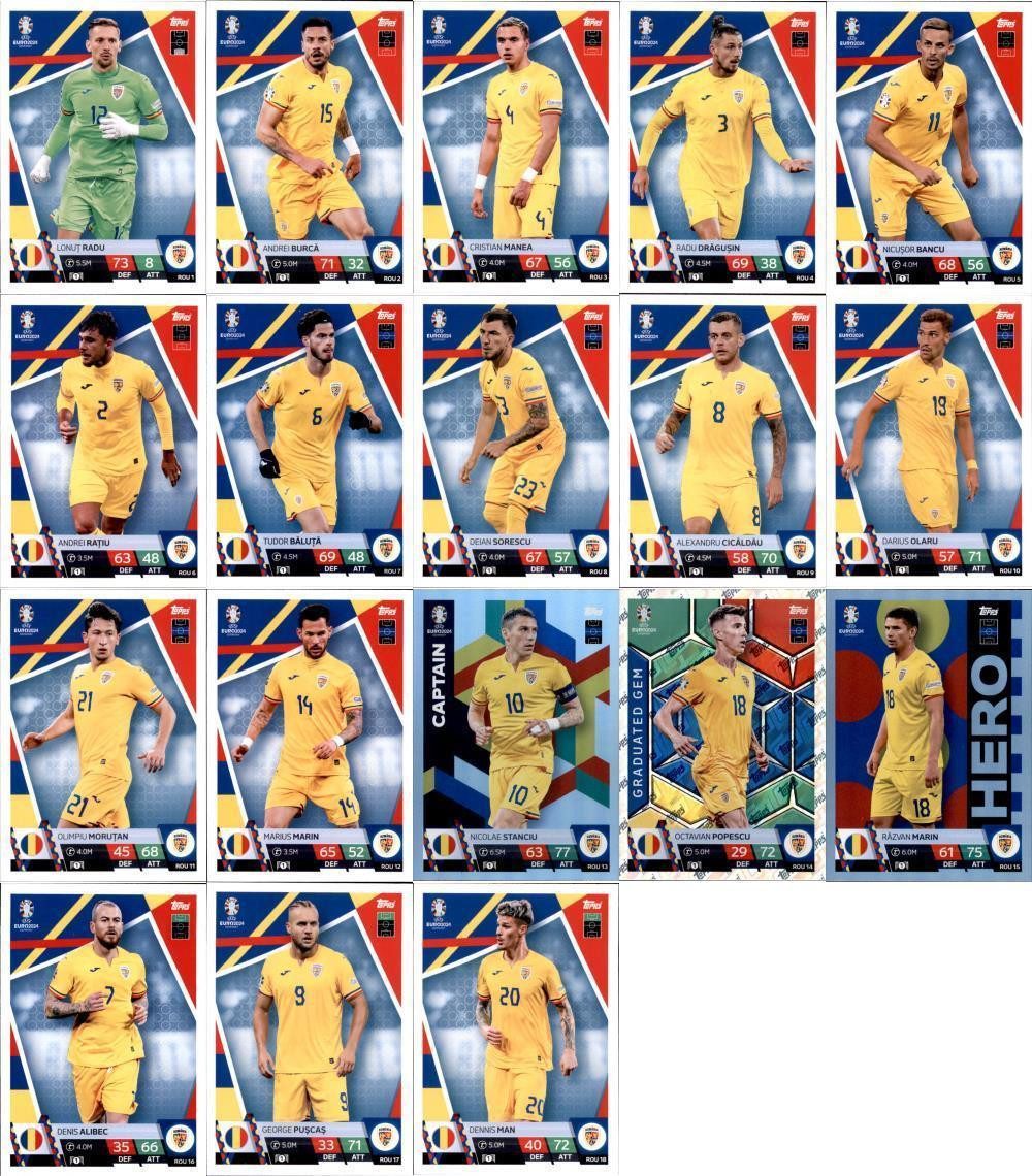 Topps Sammelkarte Match Attax UEFA EURO 2024 Germany - Mannschaftspaket - Rumänien