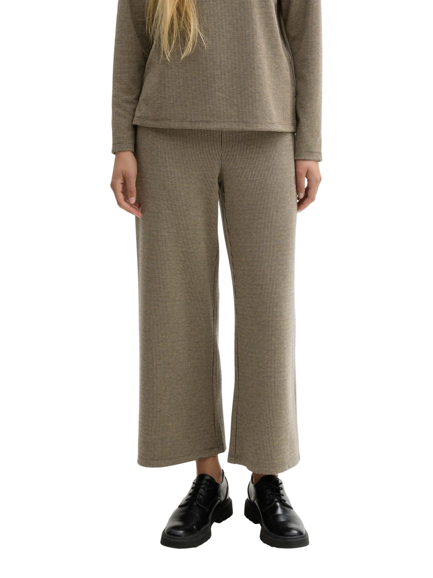TOM TAILOR 7/8-Hose natur, Casual, Polyester, Unifarben, Weit, Hoch