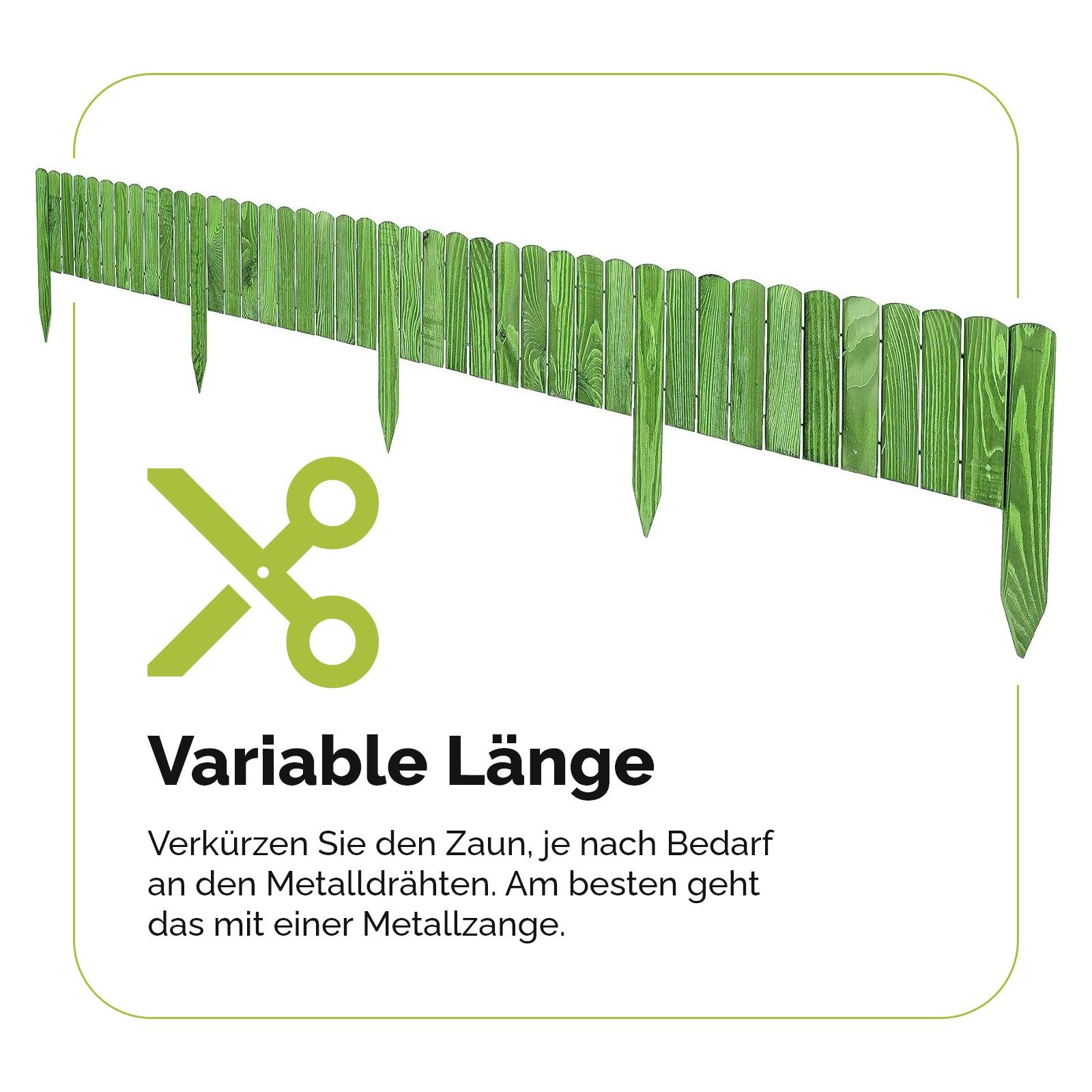 Garronda Rasenkante Beeteinfassung Holz Rollzaun Flexibler Rollborder Länge: 2m GD-0046, LxH: 2x8 cm – Bild 4 von 5