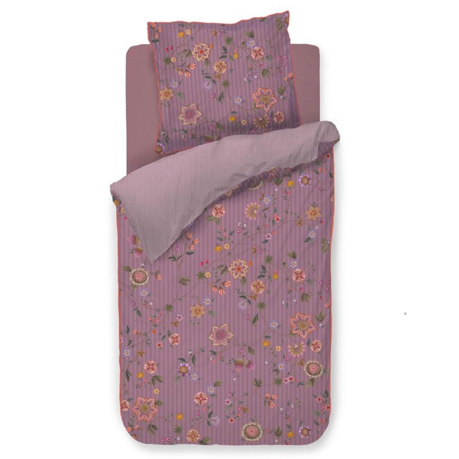 PiP Studio Bettwäsche Flores Bailando Lila, Perkal, 2 teilig, Blüten, Blumen, Zweige