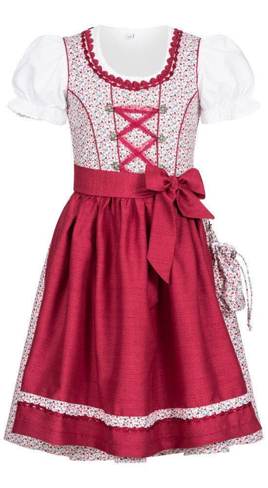 Nübler Dirndl Kinderdirndl 3-teilig Doris in Beere von Nübler - Rocklänge knielang