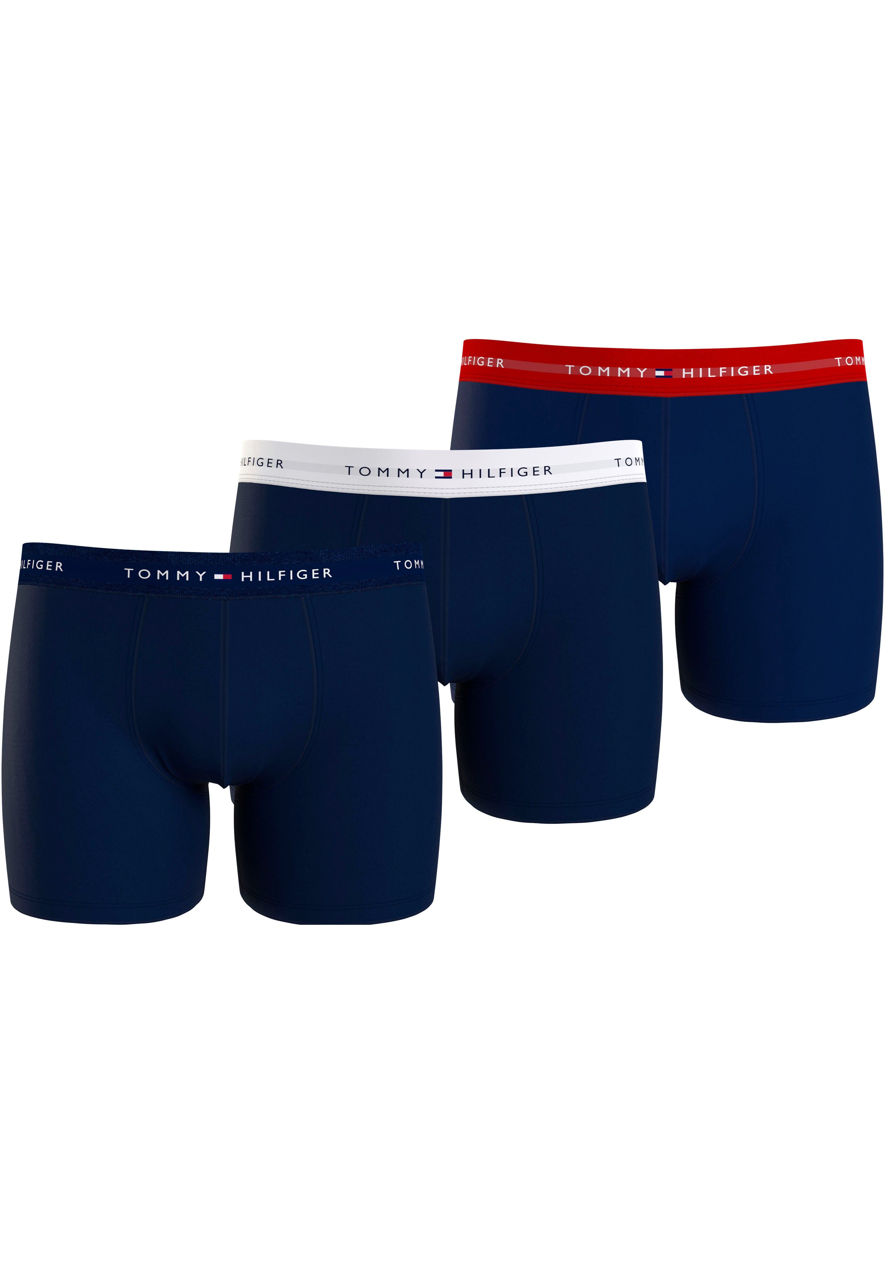 Tommy Hilfiger Underwear Boxer 3P BOXER BRIEF WB (Packung, 3-St., 3er) mit längerem Bein und Logo-Elastikbund