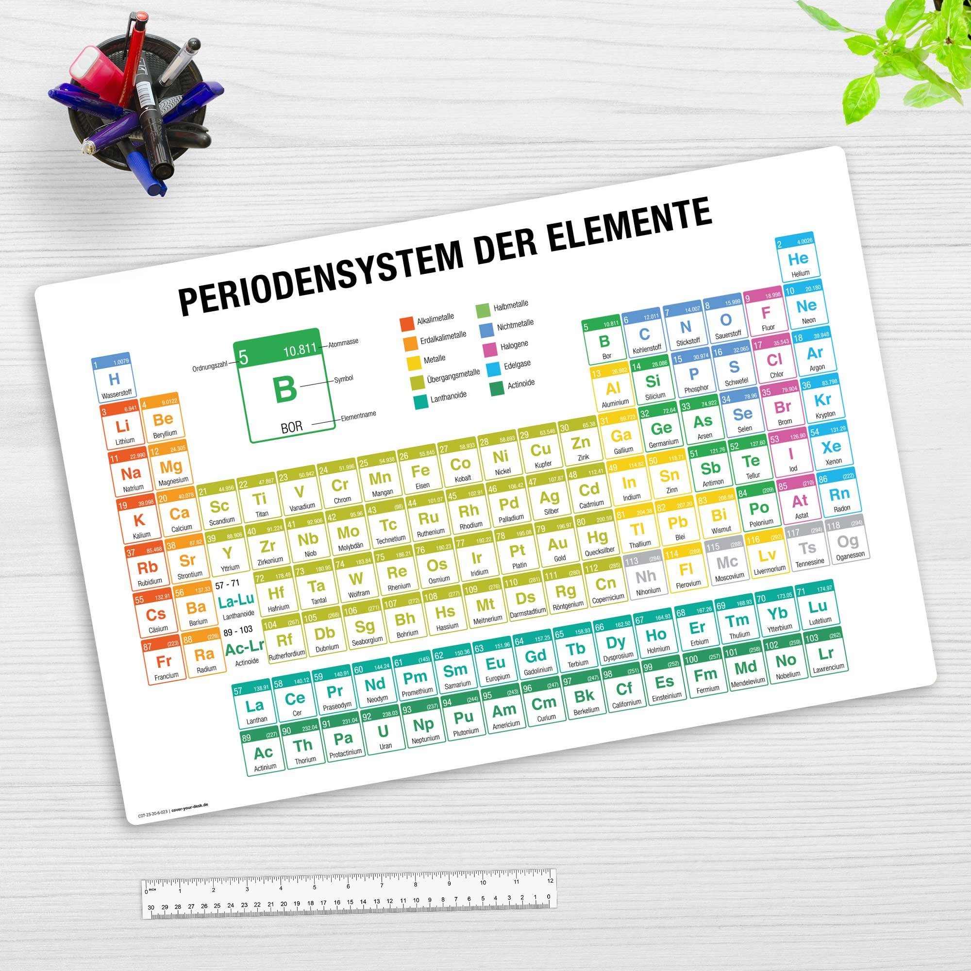 Thumbnail - cover-your-desk.de Schreibtischunterlage abwaschbar - Periodensystem deutsch - premium Vinyl - Made in Germany