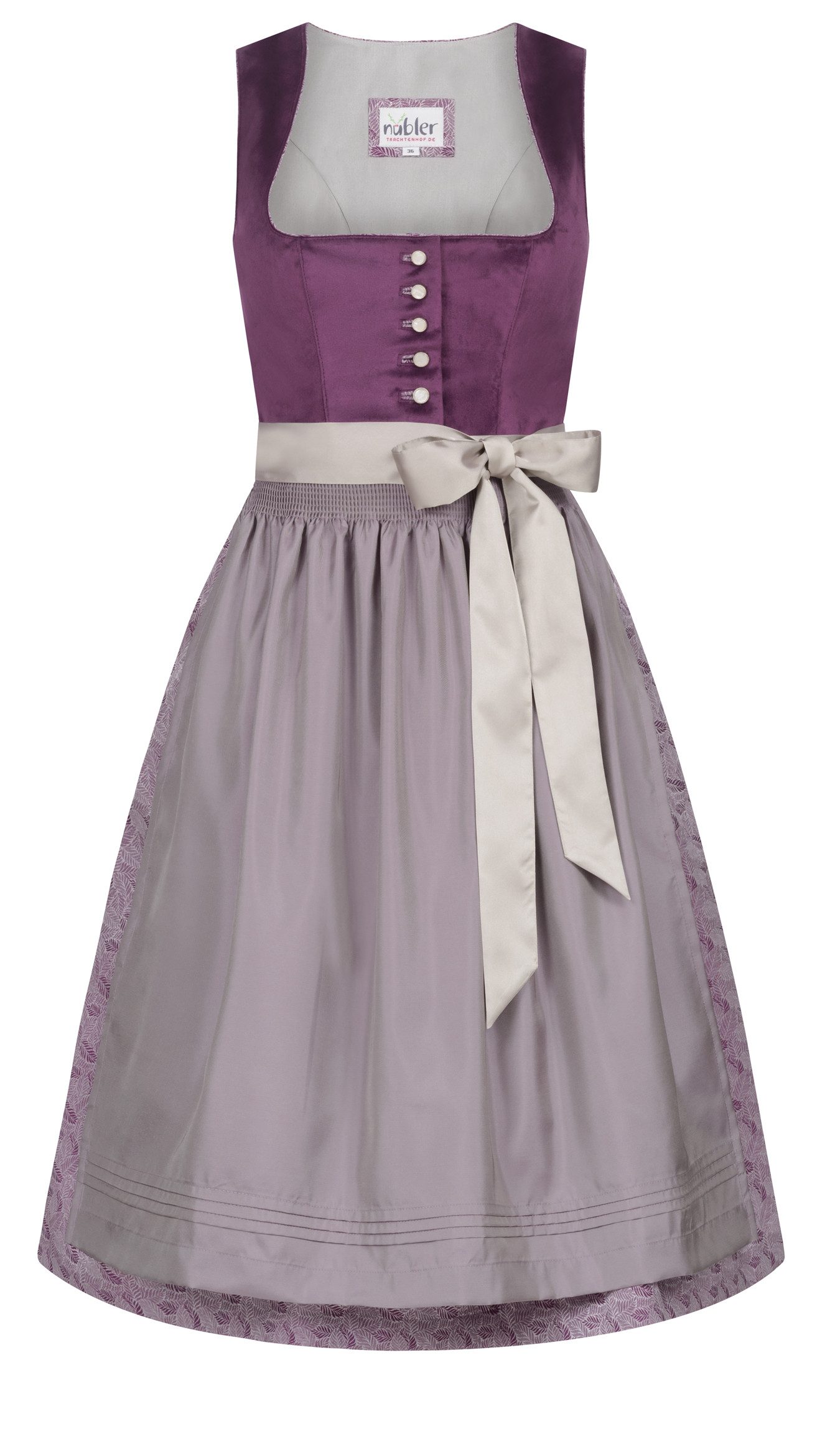 Nübler Trachtenkleid Midi Dirndl Giovanna in Aubergine von Nübler günstig online kaufen