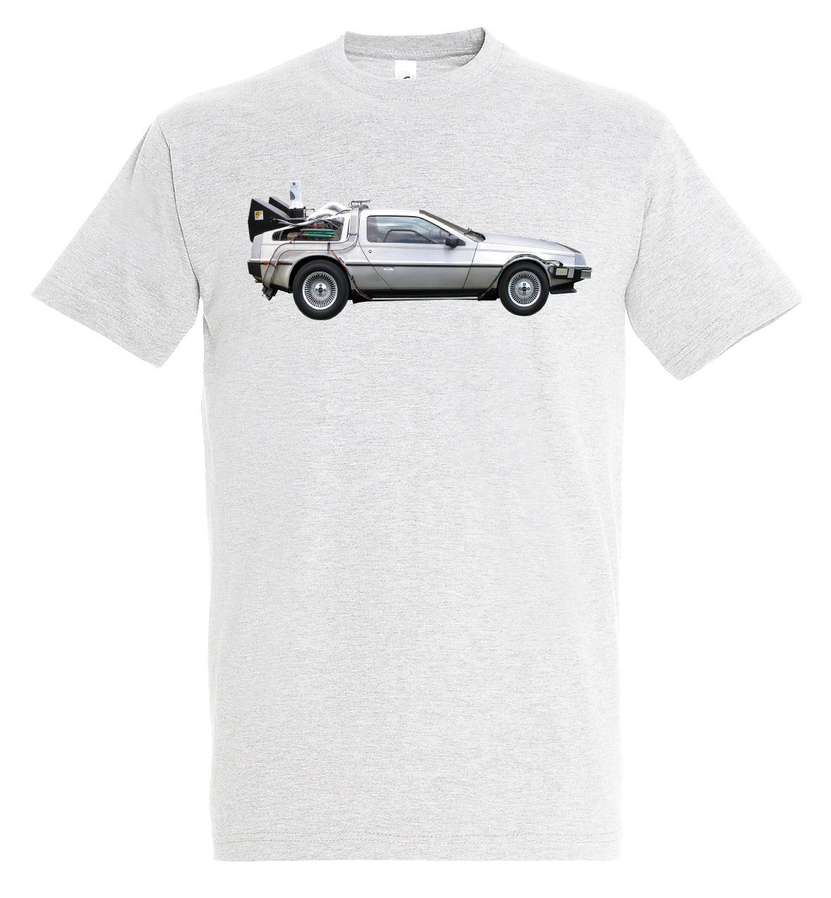 trendigem T-Shirt Herren Designz Delorean Youth Weiß T-Shirt mit Frontprint