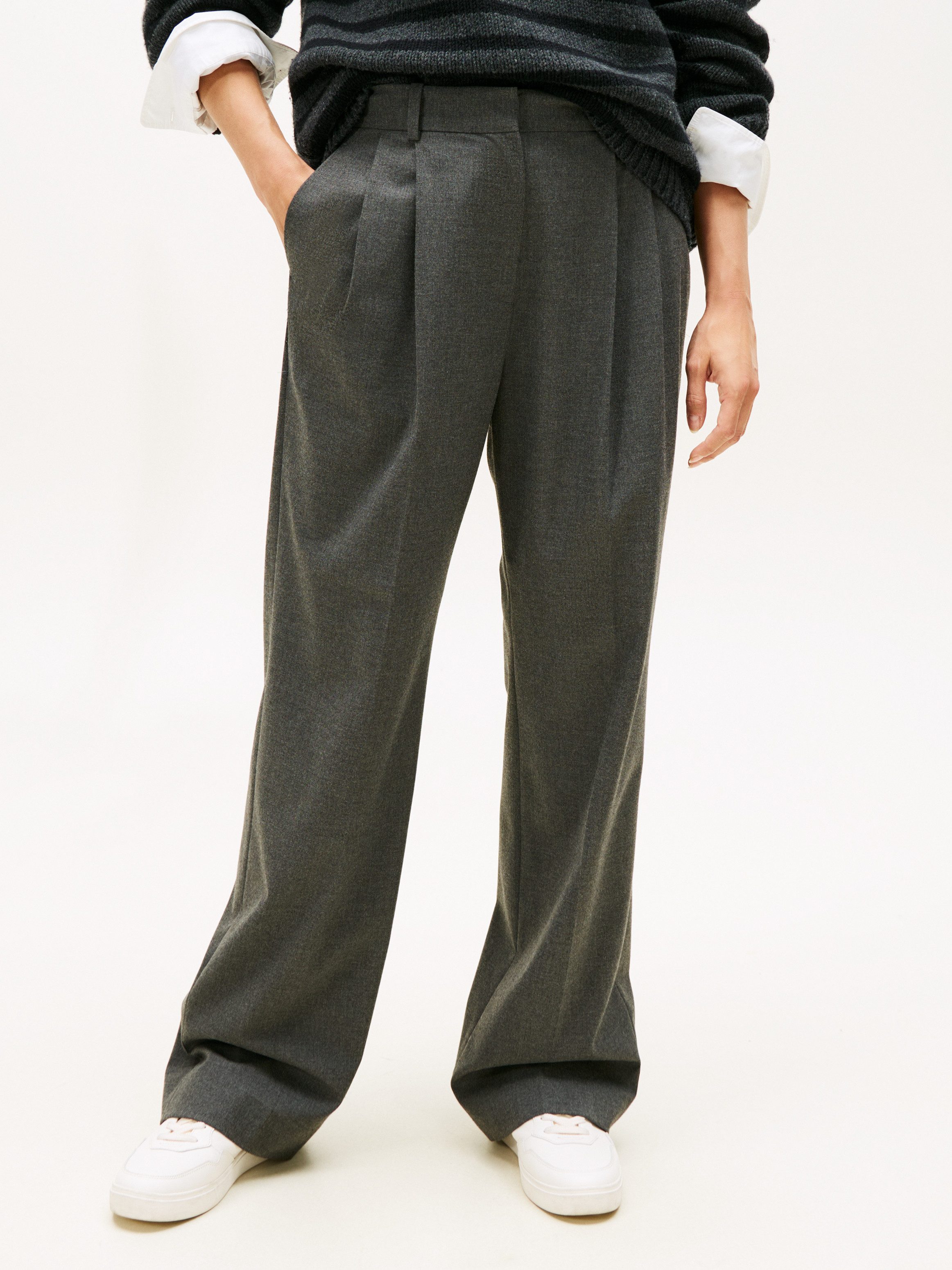 Tommy Hilfiger Anzughose FLANNEL RELAXED STRAIGHT PANT