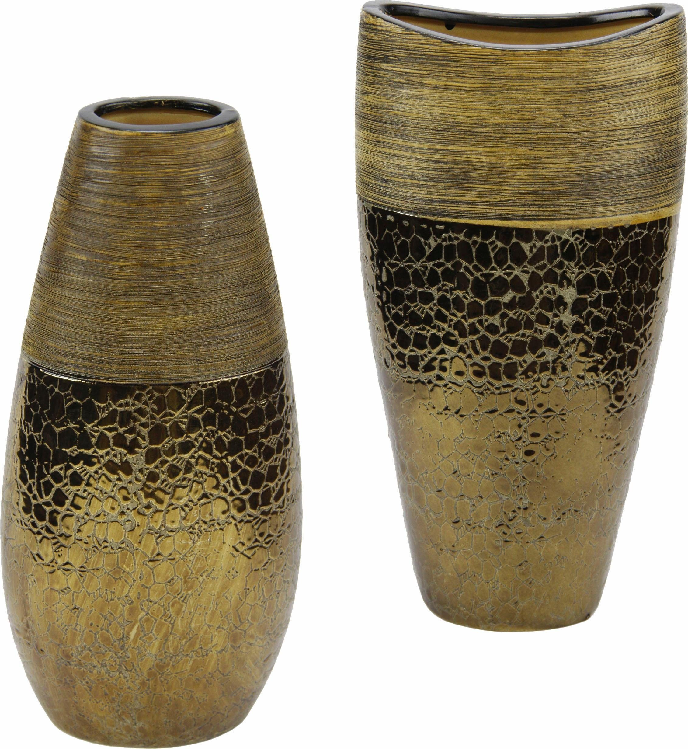 Home affaire Dekovase Keramik-Vasen (Set, St), besondere Deko Atmosphäre eine Kreative für 2