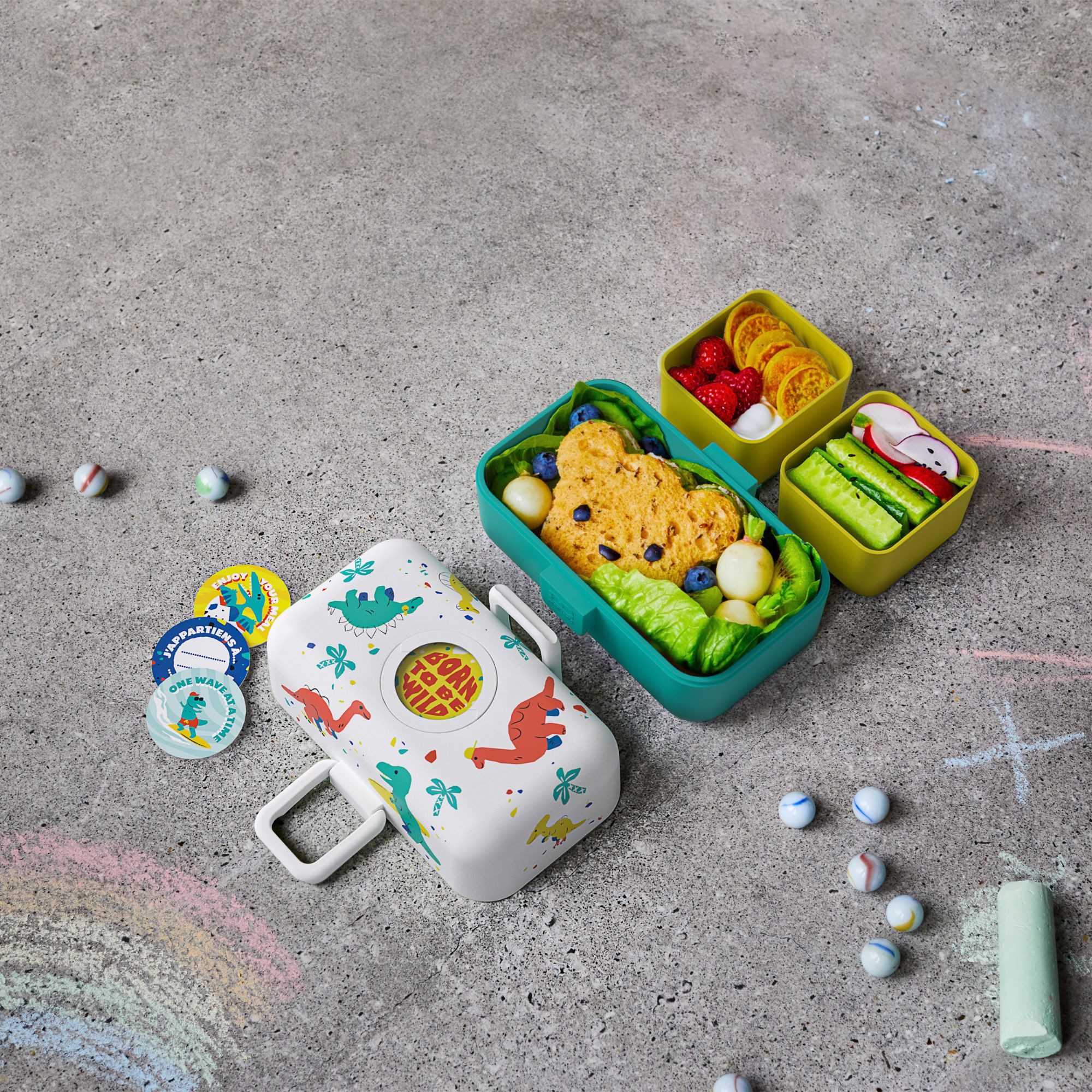 Monbento Lunchbox Kinder TRESOR 16 x 9.2cm Dinosaurier Lunch Bentobox 0.8L