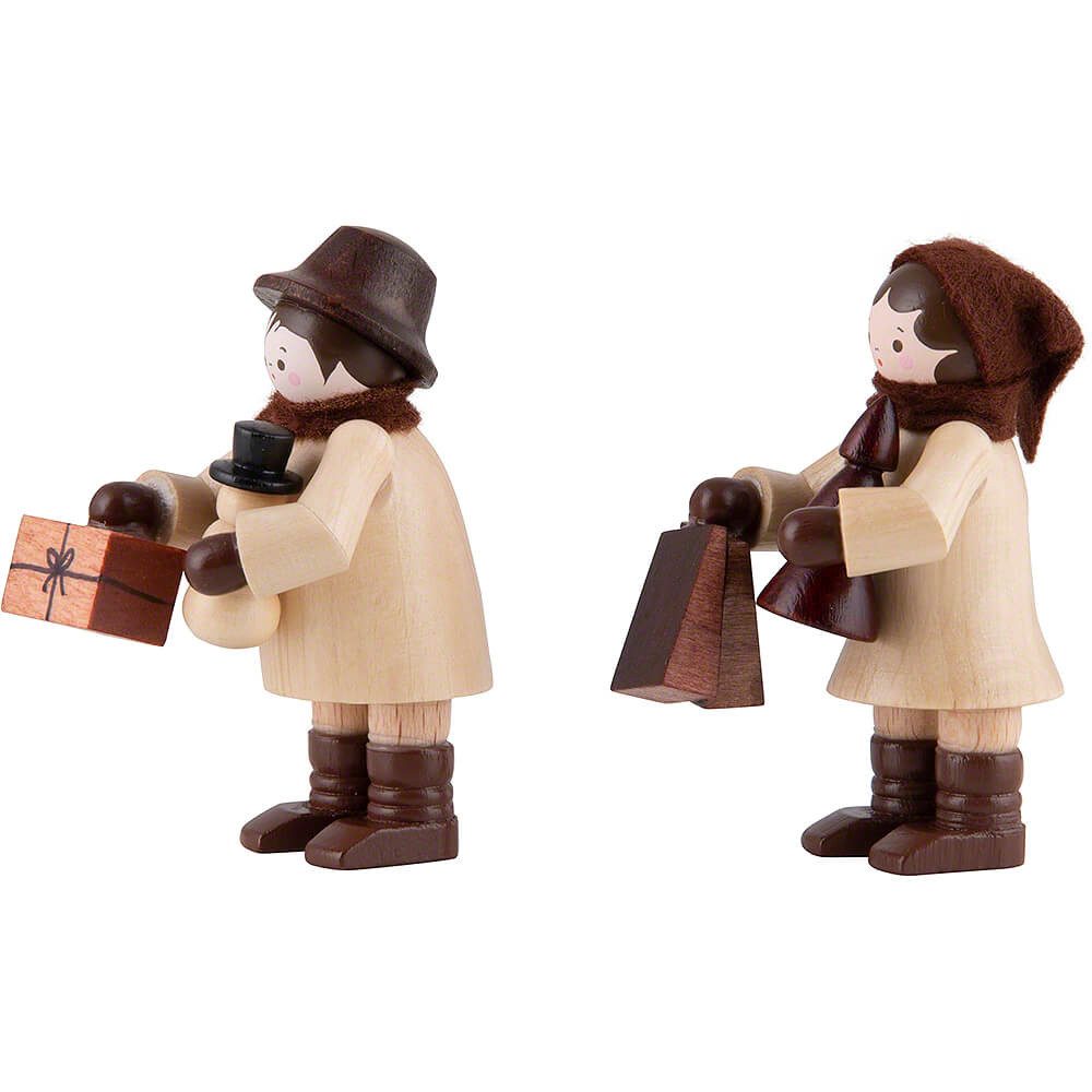 Volkskunstwerkstatt Romy Thiel Dekofigur Thiel-Figur Einkaufspaar - natur ( günstig online kaufen