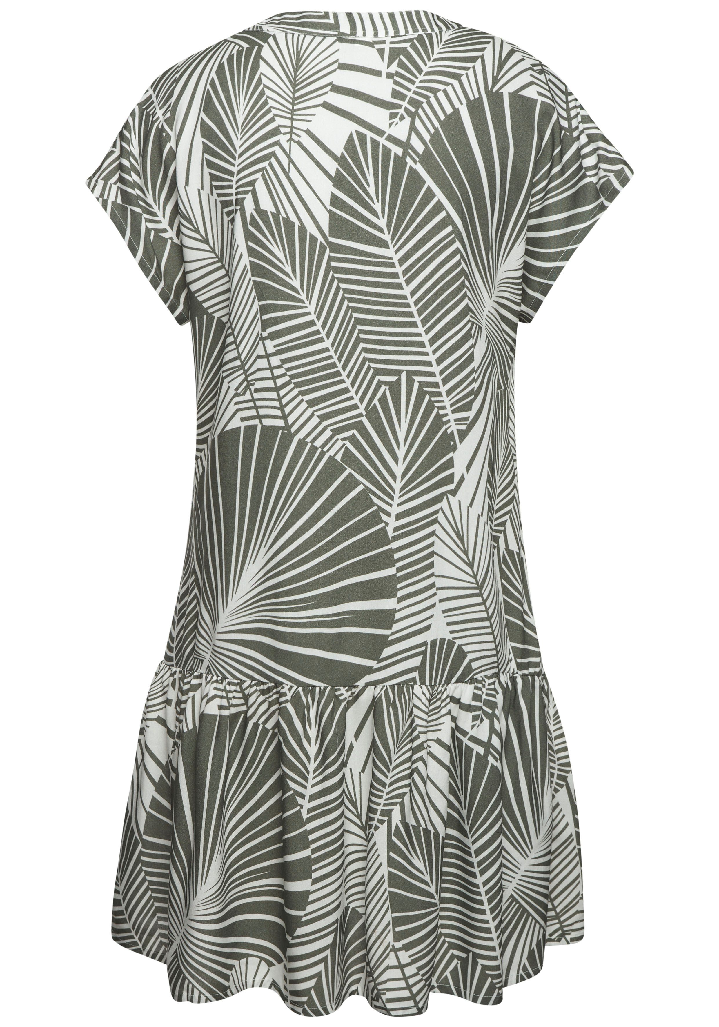 s.Oliver Blusenkleid mit Blätterdruck