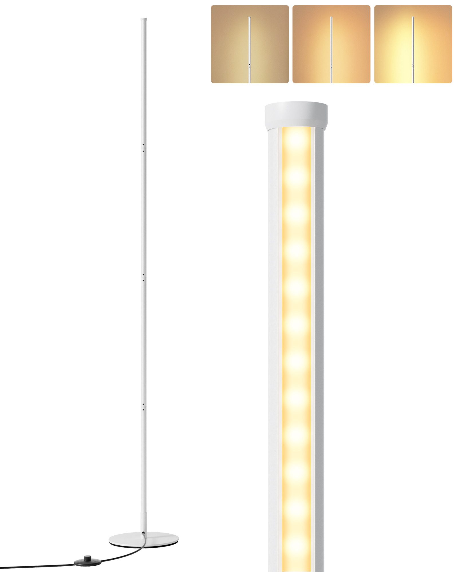 EDISHINE LED Stehlampe Wohnzimmer dimmbar, LED fest integriert, warmweiß, Minimalistische Stehleuchte