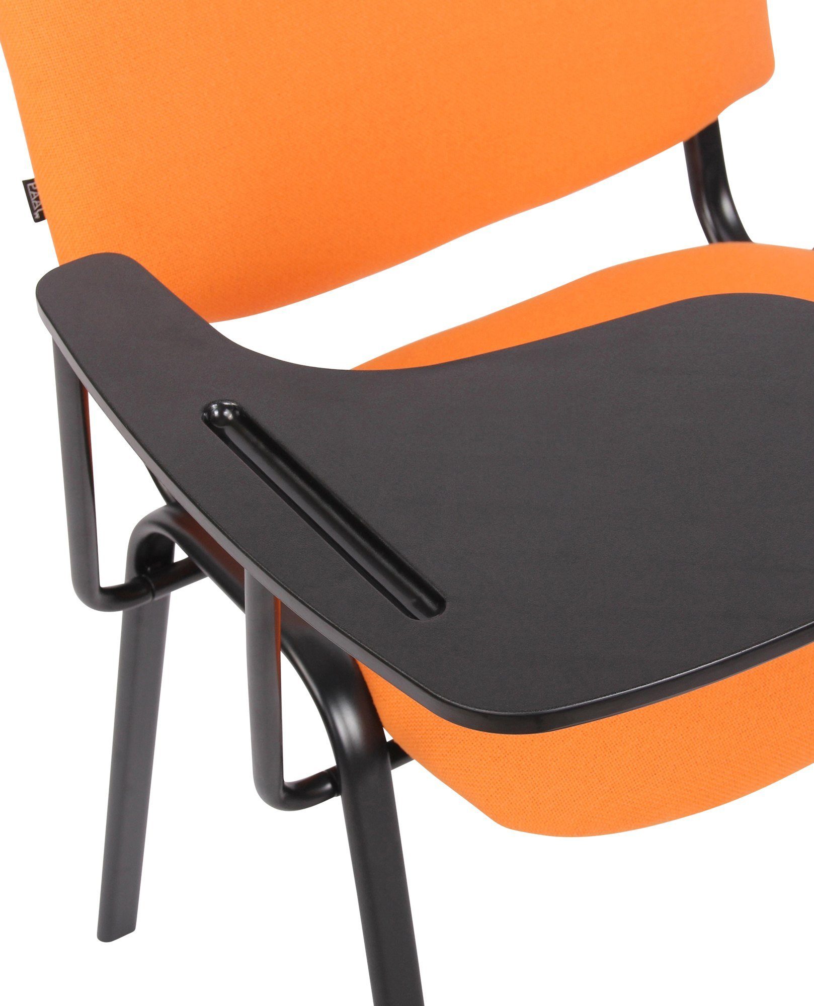 CLP Besucherstuhl & Klapptisch Ken Stoff, orange gepolsterte Sitzfläche