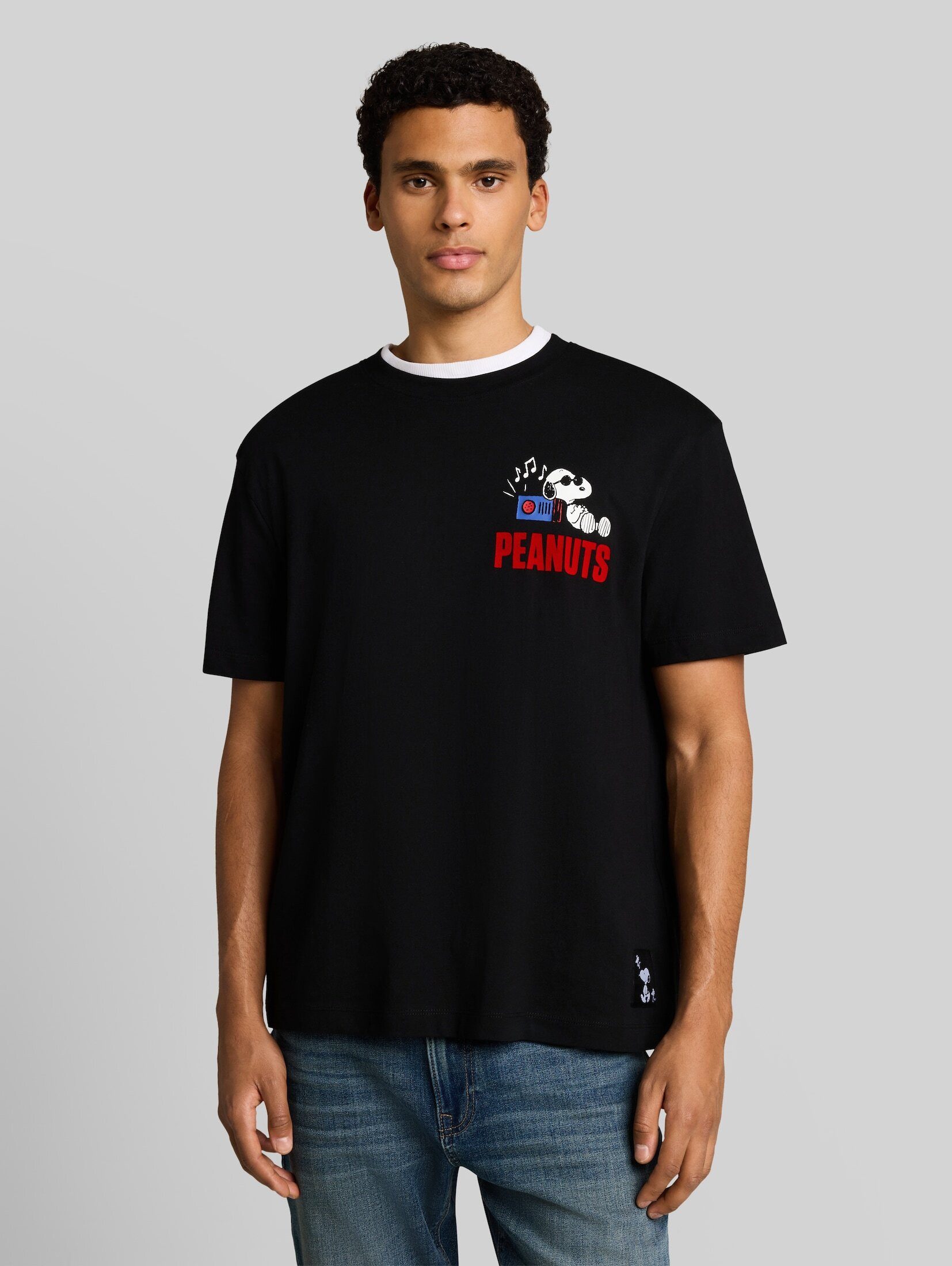 TOM TAILOR Denim T-Shirt T-Shirt (im Einserpack) Relaxed Fit T-Shirt mit Snoopy-Print
