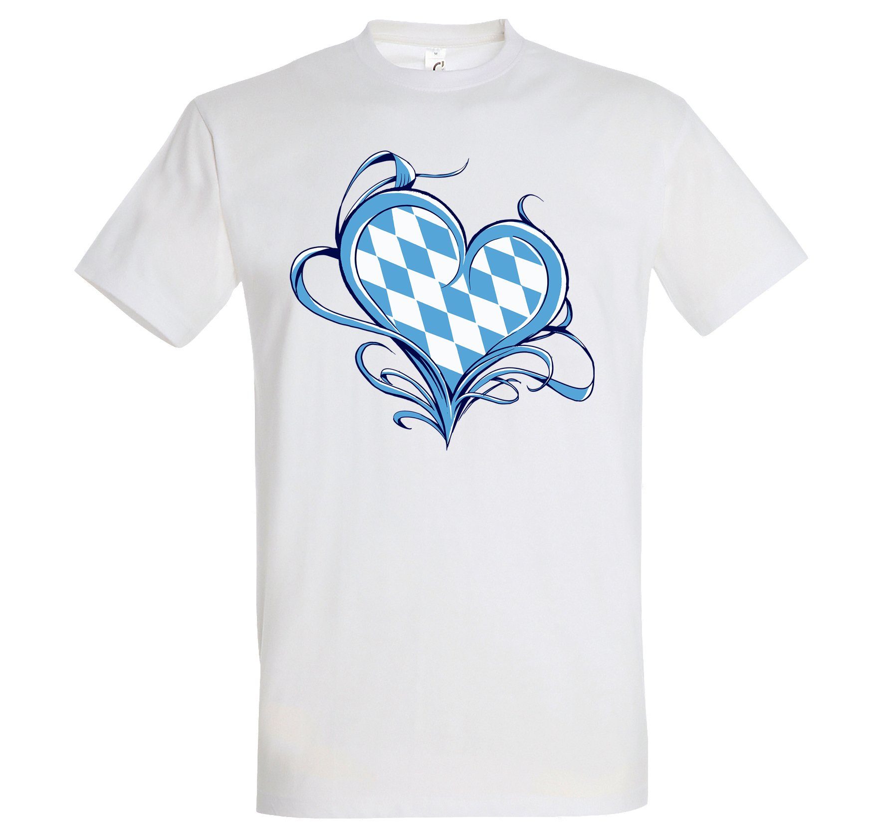 T-Shirt Youth Bayern Herren Love Designz Shirt Liebe Frontprint mit Weiß trendigem