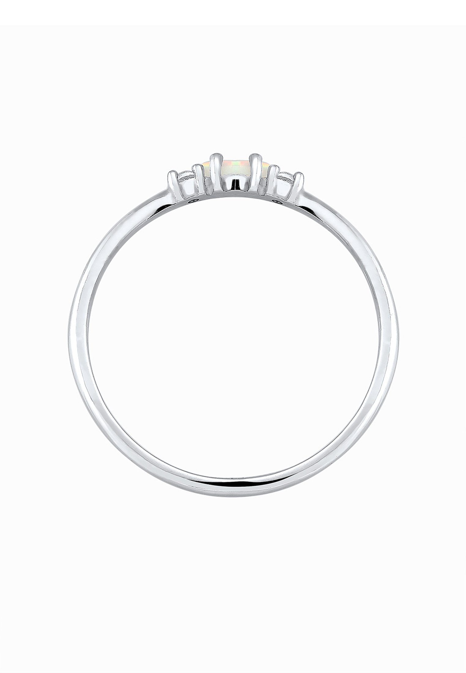 Elli Fingerring Opal Marquise und Zirkonia 925 Sterling Silber