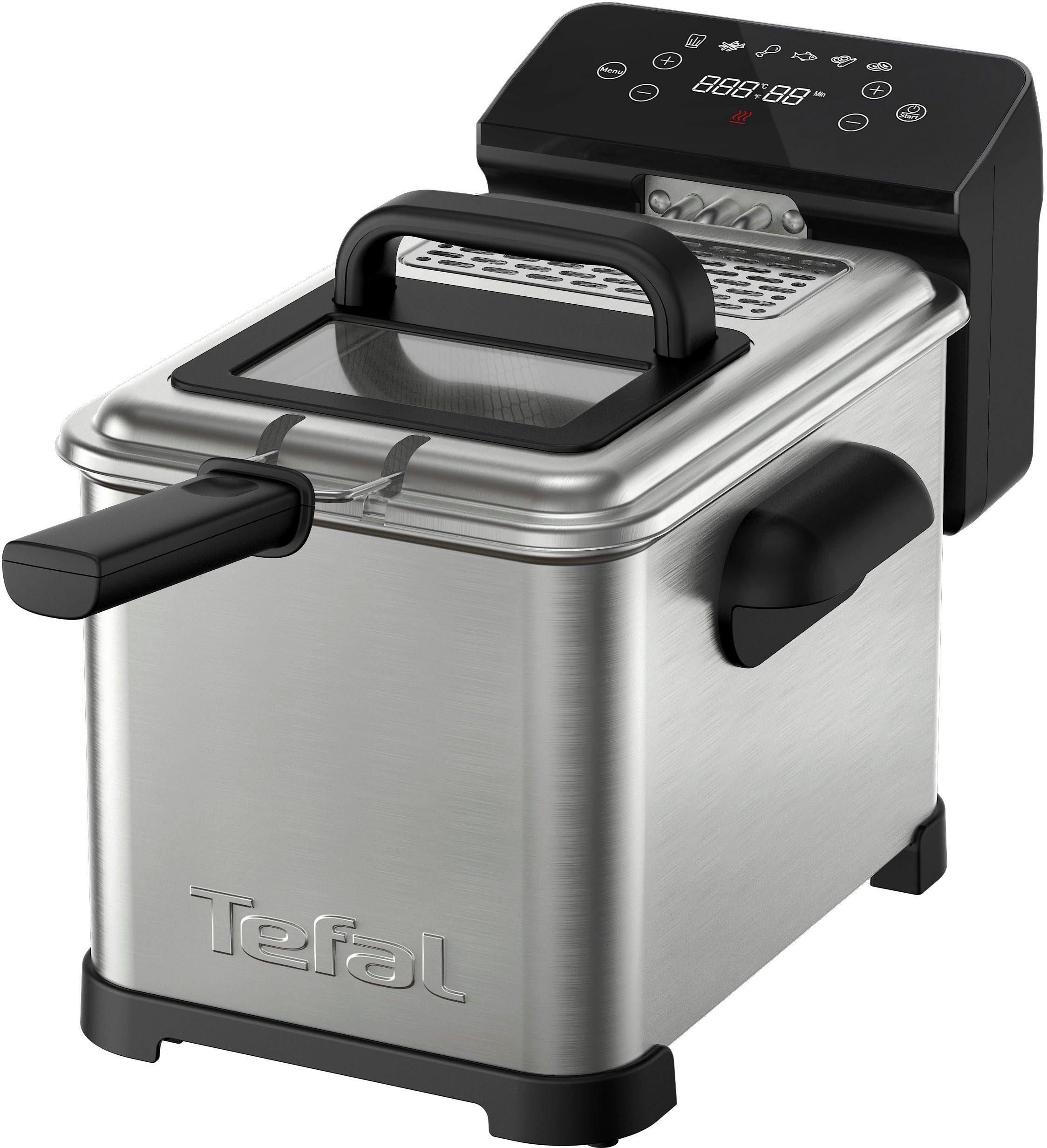Tefal Fritteuse FR507D Family Pro Digital, 2400 W, 4 L, spülmaschinengeeignet, digitaler LED-Bildschirm