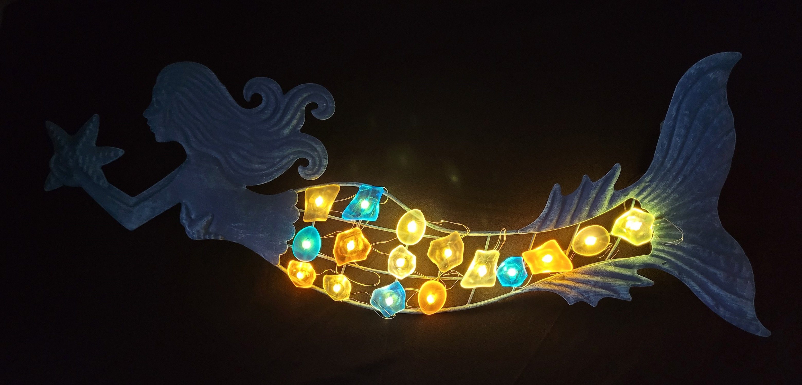 Meerjungfrau Dekofigur LED Provance Beleuchtung