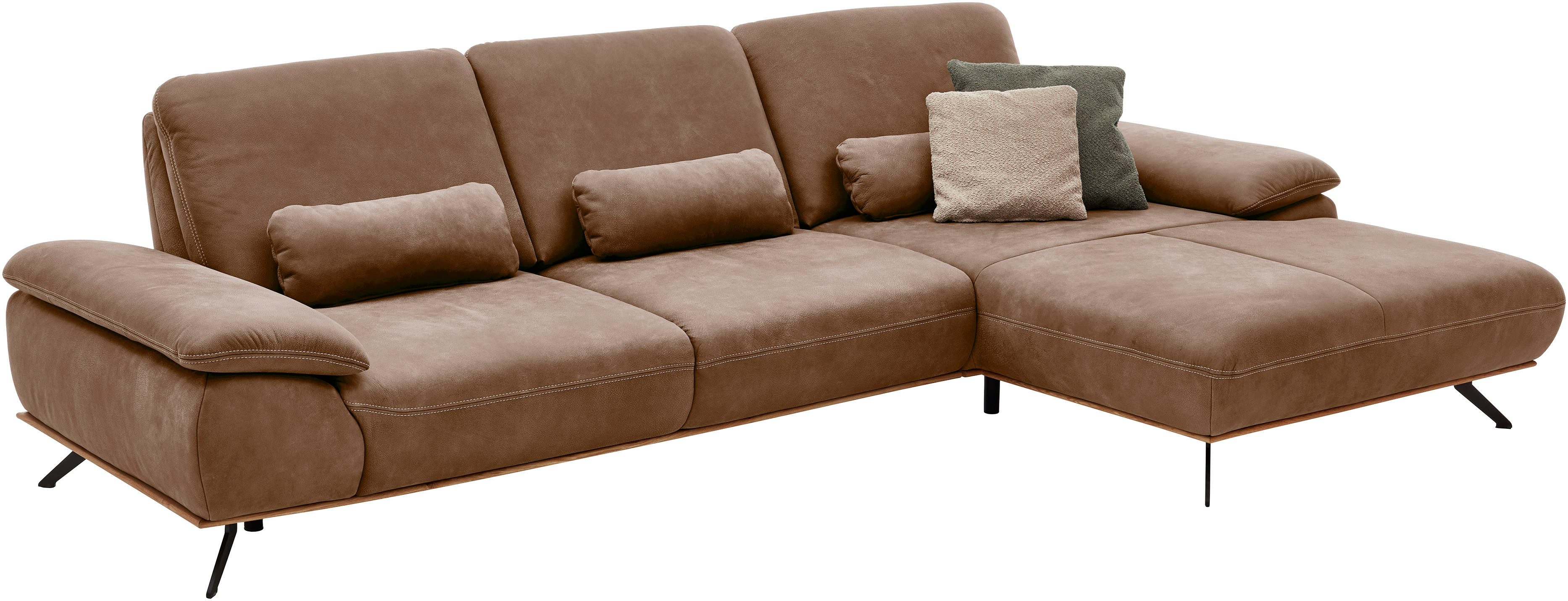 Die PlanBar Ecksofa PN-EM18063 L-Form, wahlweise mit echt bezogenem Rücken und Sitztiefenverstellung