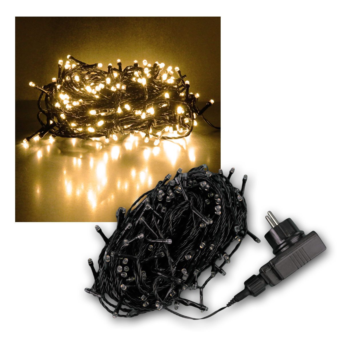 EGB LED-Lichterkette Microlichterkette 240 LEDs warmweiß, IP44, 18m