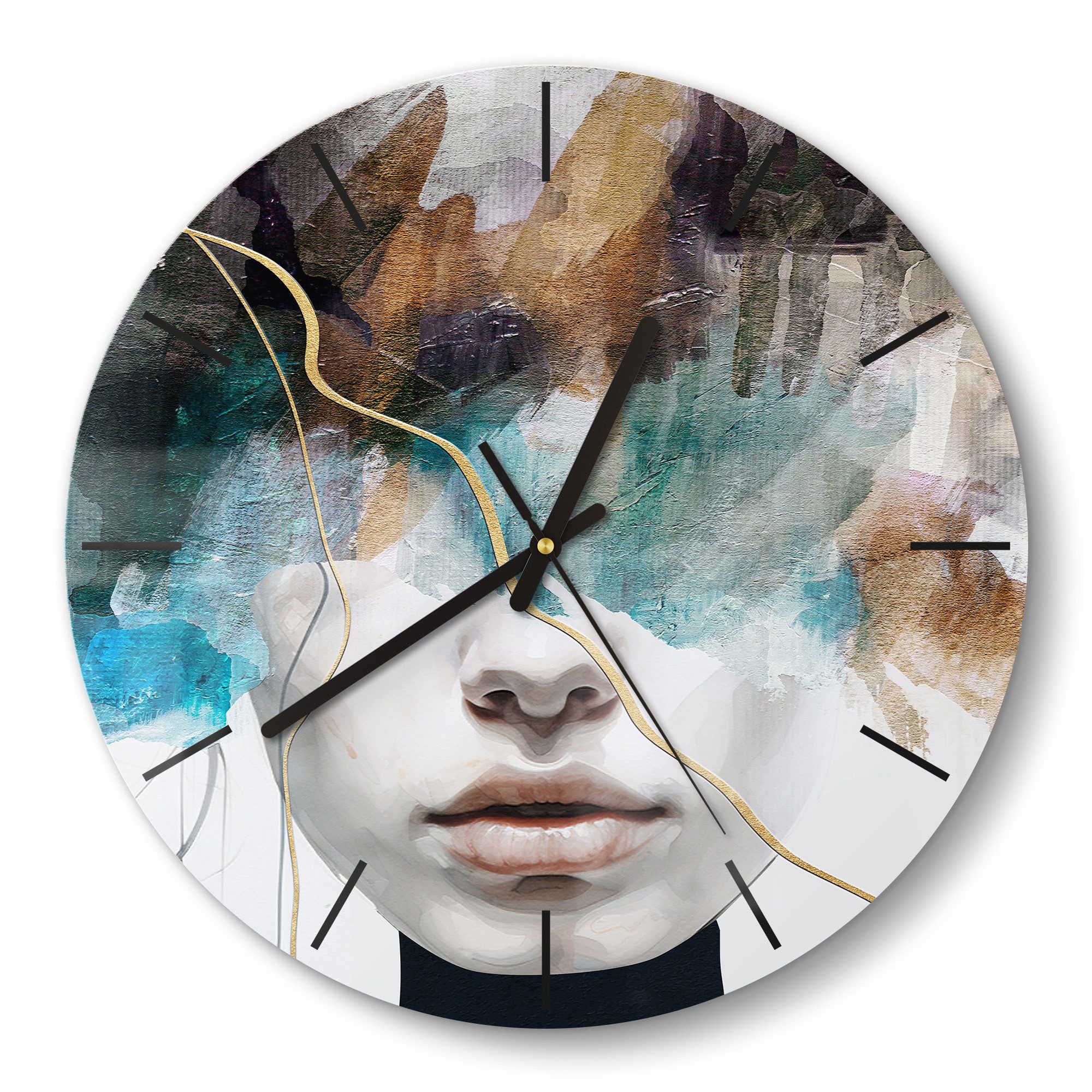 DEQORI Wanduhr 'Gefühlswirbel' (Glas Glasuhr modern günstig online kaufen