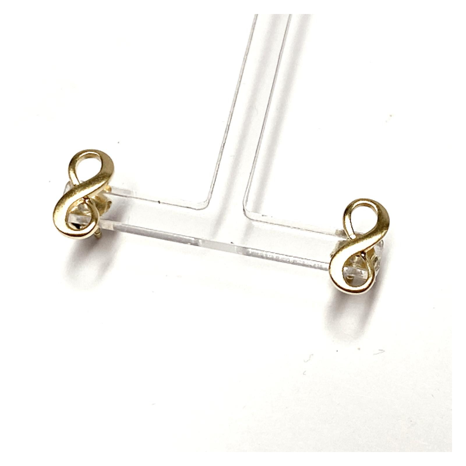 Edelschmiede925 Ohrstecker-Set Unendlichkeit als Ohrstecker in 925/- Silber vergoldet teilw. matt