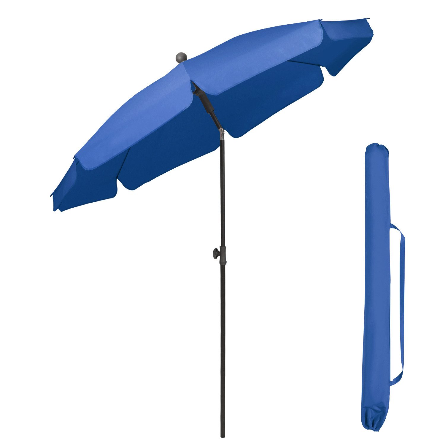 Sekey Balkonschirm 200cm Sonnenschirm Rund Gartenschirm Terrassenschirm mit UV-Schutz 50, Balkonschirm höhenverstellbar, Stabiler Sonnenschirm knickbar