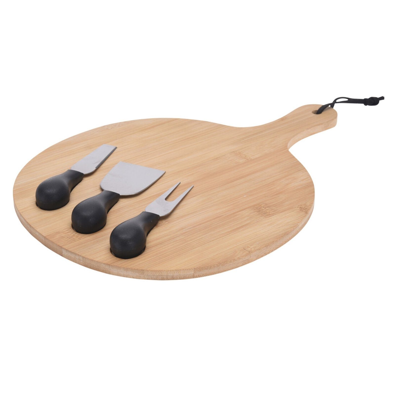 Neuetischkultur Schneidebrett Käse-Set, Brett mit Messer Bambusholz, Holz, (Set, 4-St., 1 Schneidebrett 2 Käsemesser 1 Käsegabel), Käsebrett Käsemesser