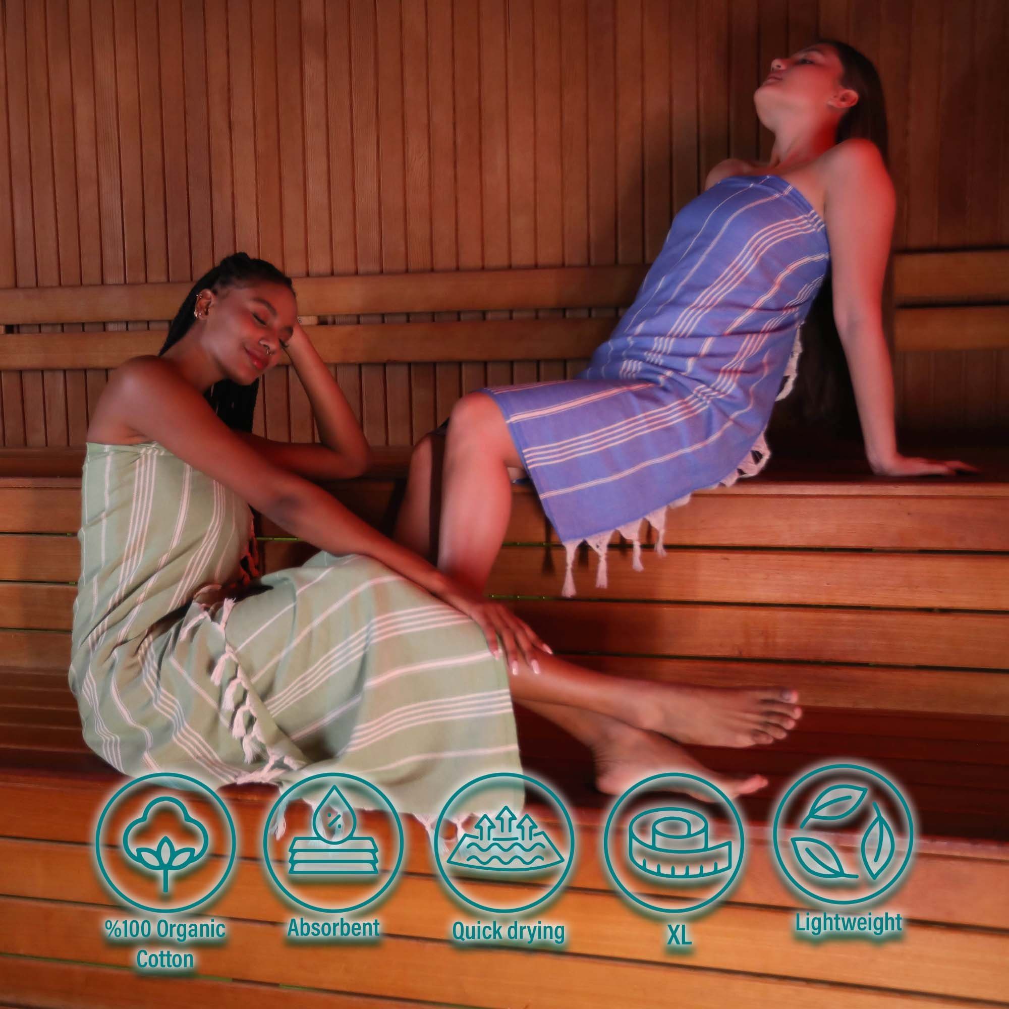 Turquoise Home Hamamtuch 100% Bio-Baumwolle 100 x 180cm Strandtuch Strand S günstig online kaufen